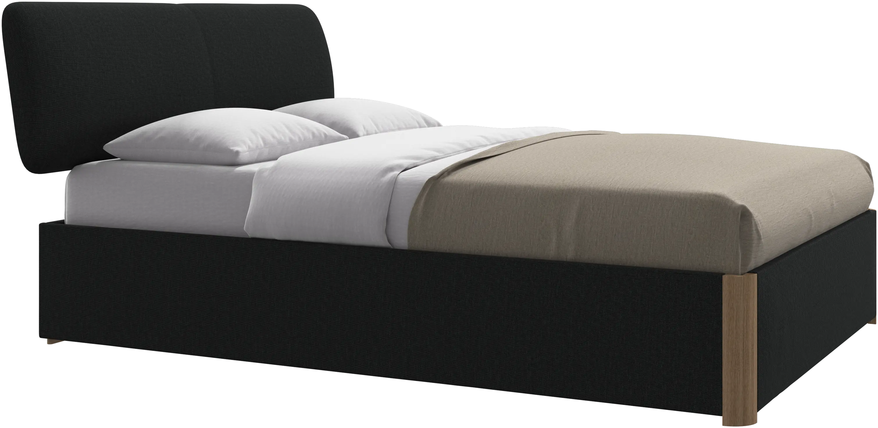 Element bed, bed-mounted headboard, with slats and storage solution, excl. mattress