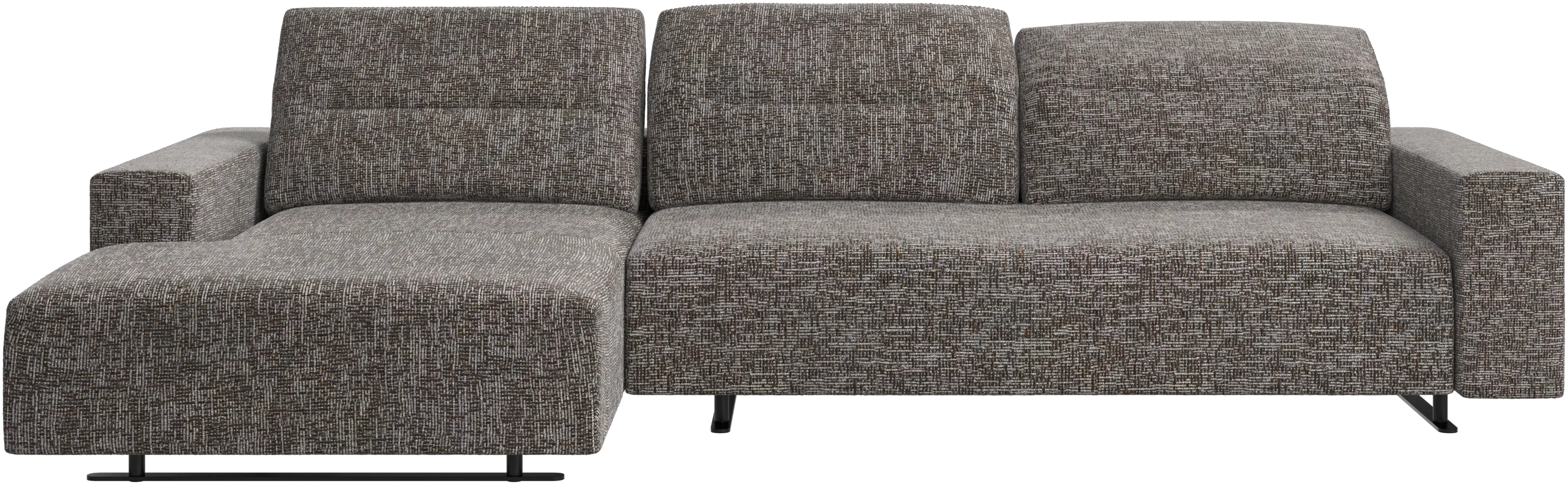 Hampton sofa with adjustable back, resting unit and storage both sides