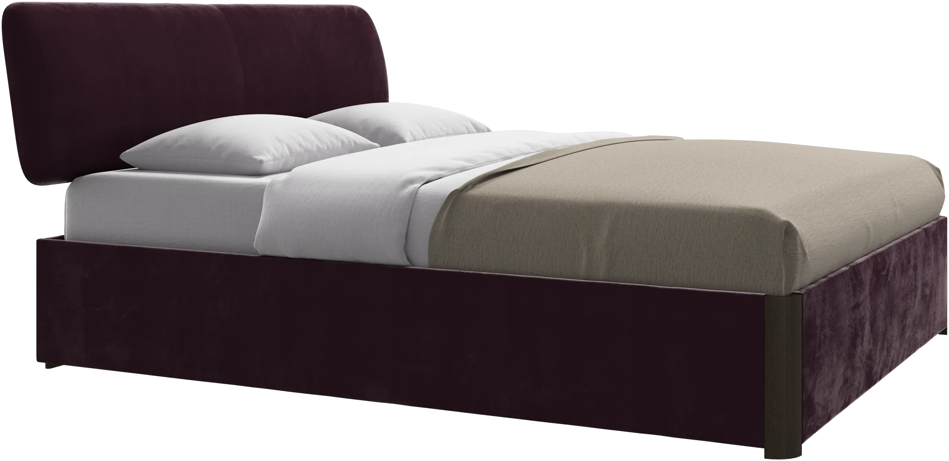 Element bed, bed-mounted headboard, with slats and storage solution, excl. mattress