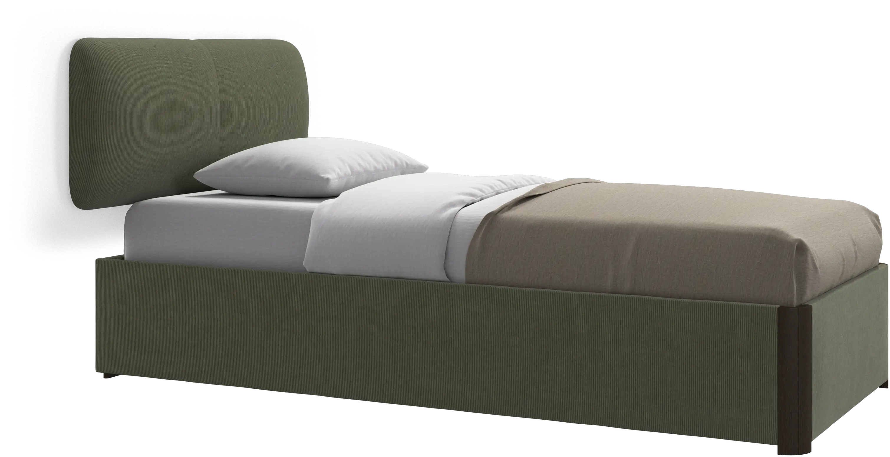 Element bed, wall-mounted headboard, with slats and storage solution, excl. mattress