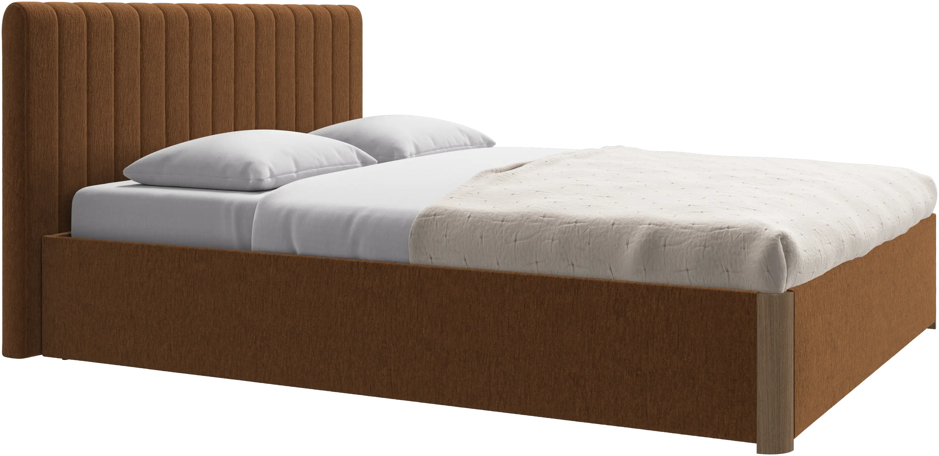 Element bed, bed-mounted headboard, with slats and storage solution, excl. mattress