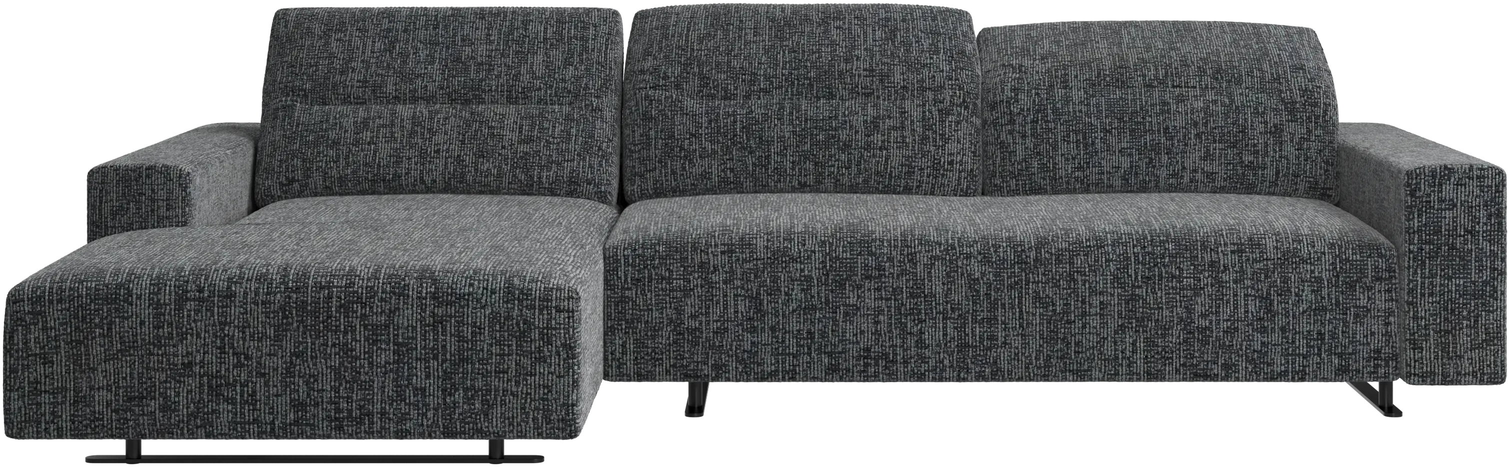 Hampton sofa with adjustable back, resting unit and storage left side