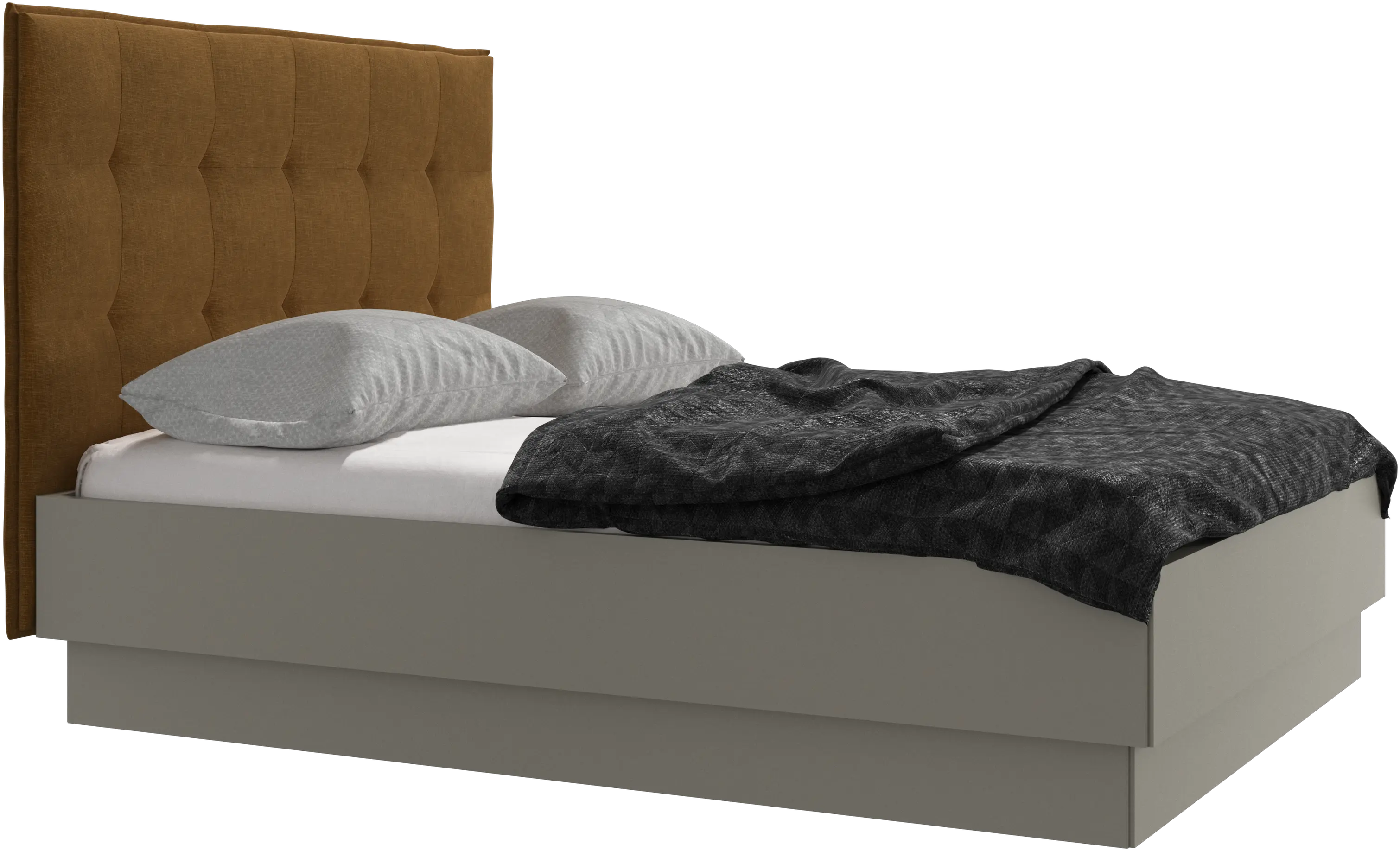 Lugano storage bed with lift-up frame and slats, excl. mattress