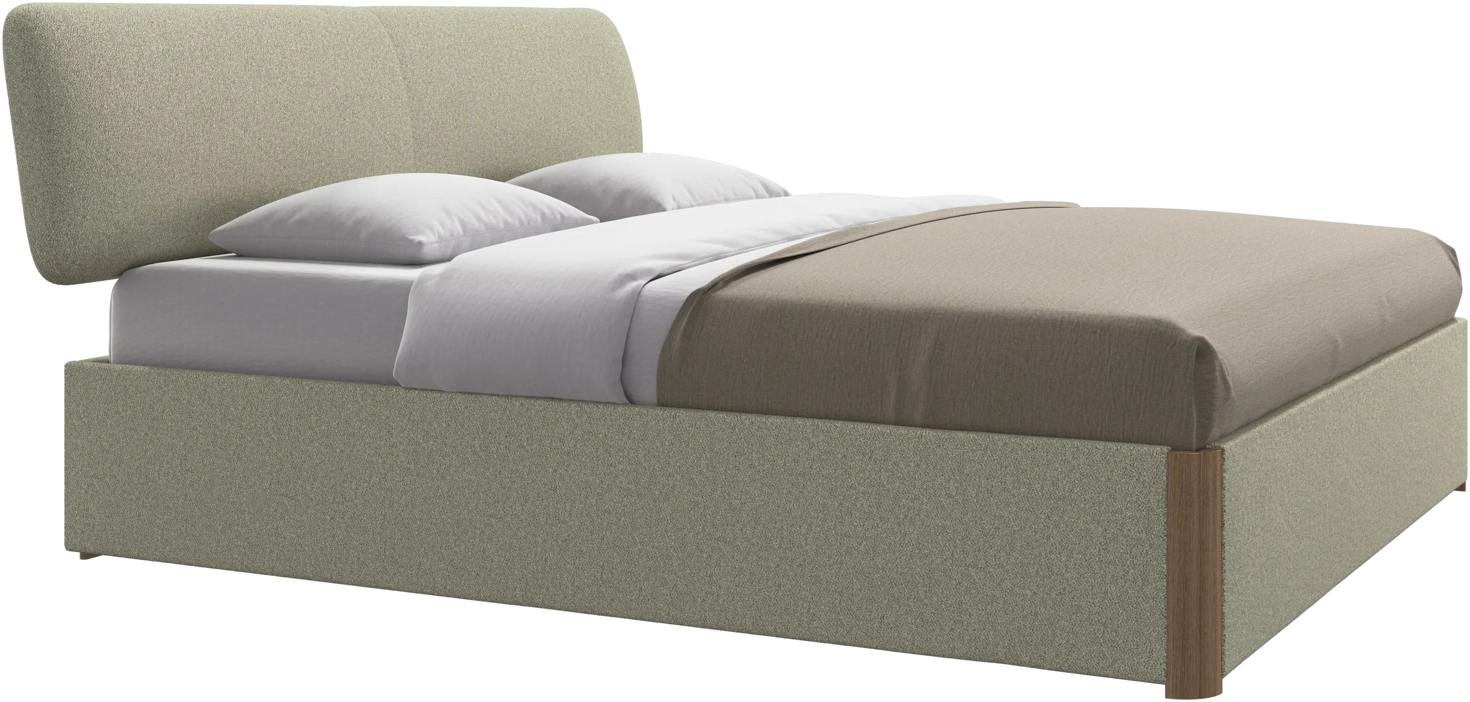Element bed, bed-mounted headboard, with slats and storage solution, excl. mattress