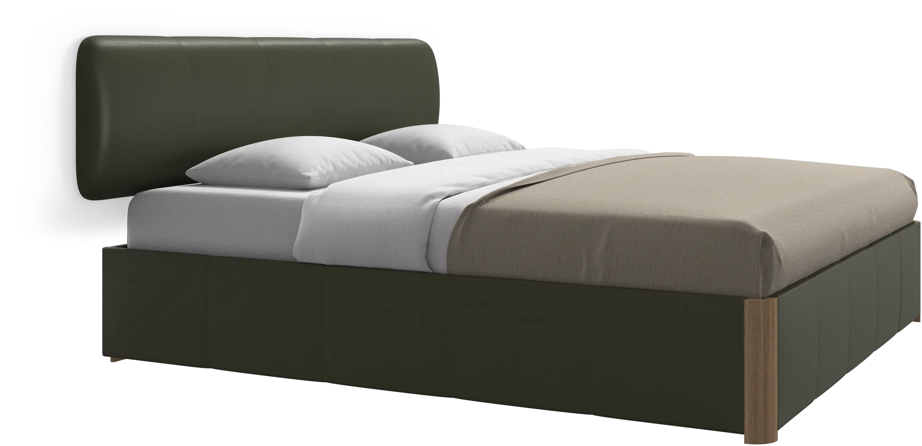 Element bed, wall-mounted headboard, with slats and storage solution, excl. mattress