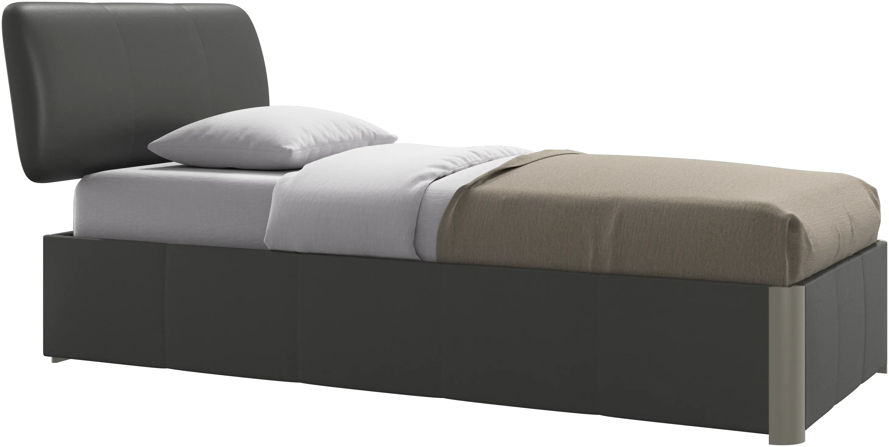 Element lit, tête de lit fixée au lit, avec lattes, excl. matelas