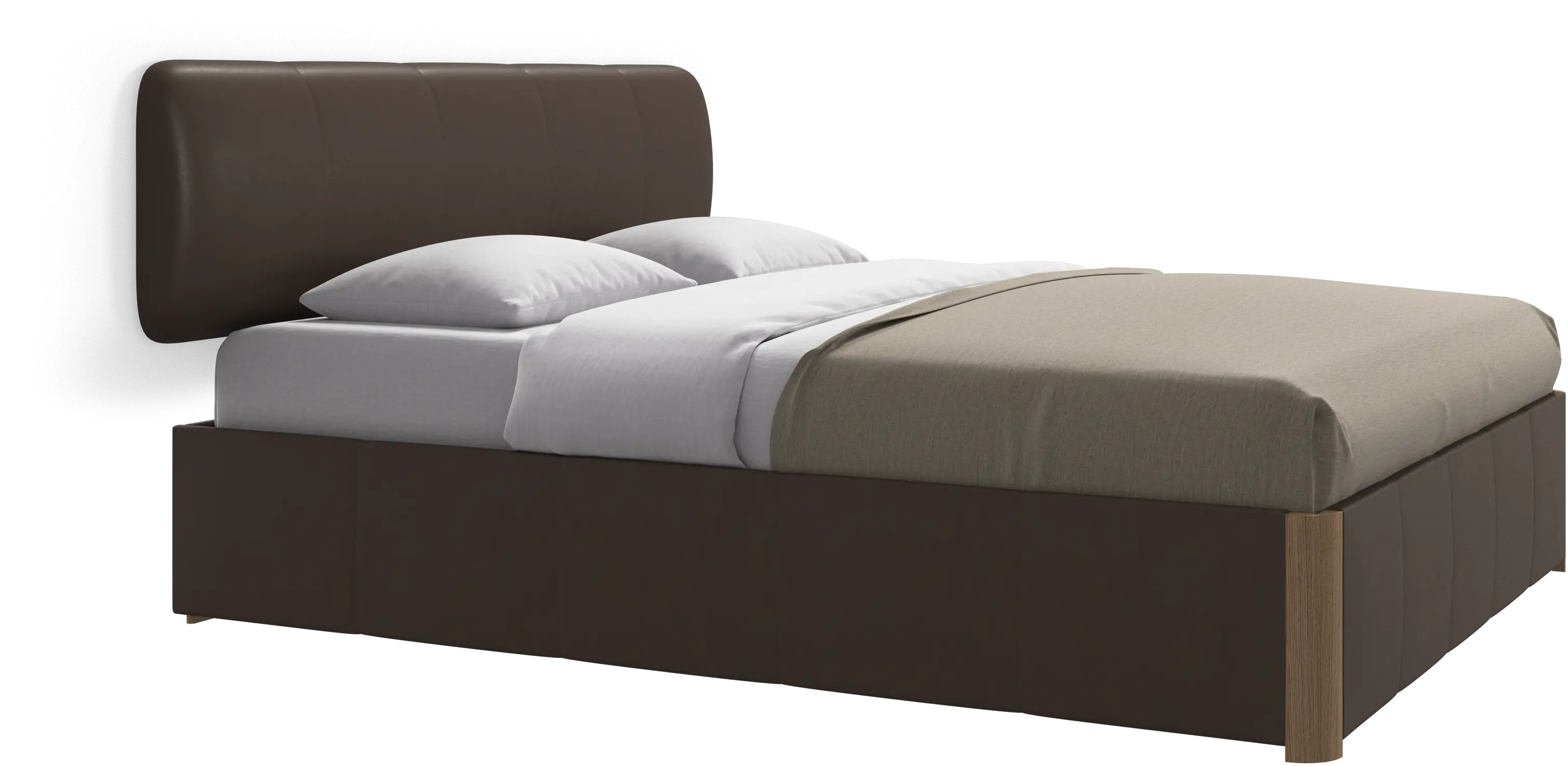 Element bed, wall-mounted headboard, with slats and storage solution, excl. mattress
