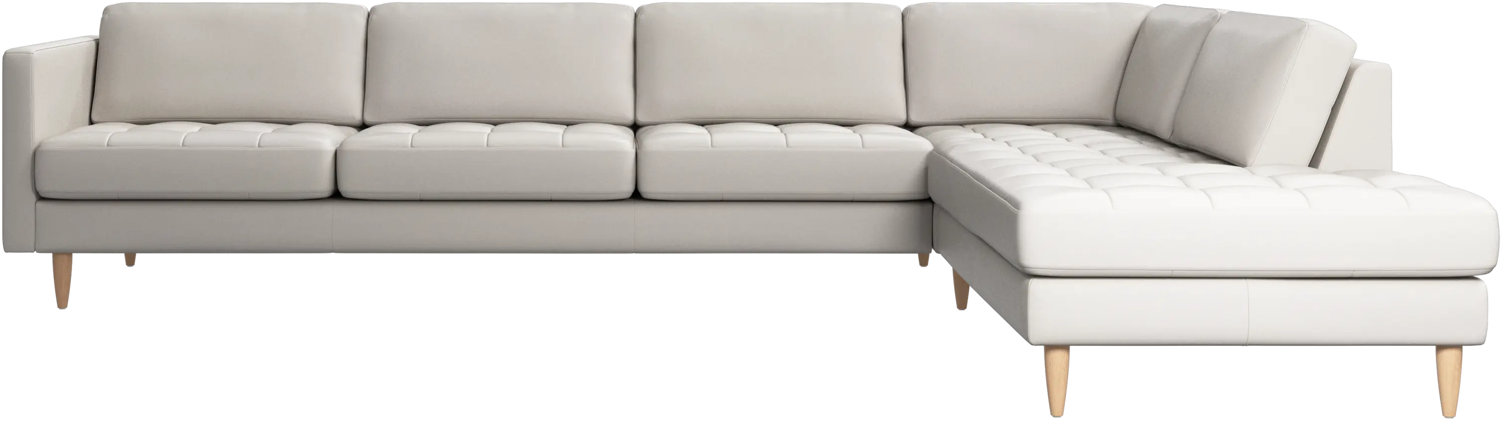 Osaka corner sofa with lounging unit, tufted seat