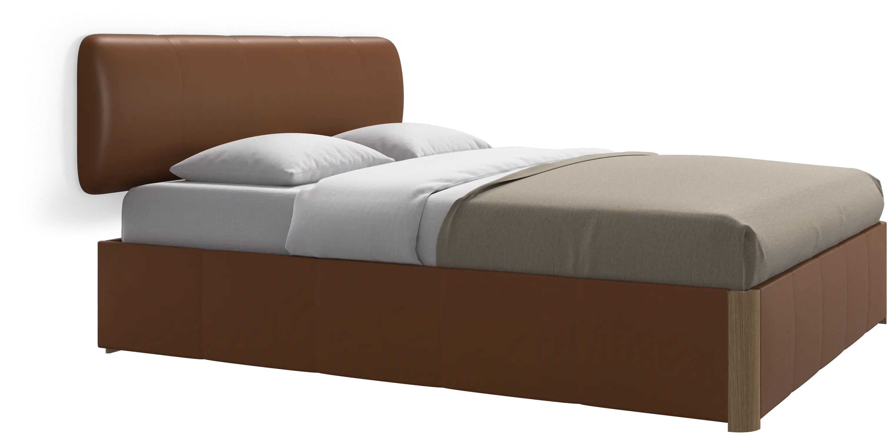 Element lit, tête de lit murale, avec lattes et solution de stockage, excl. matelas
