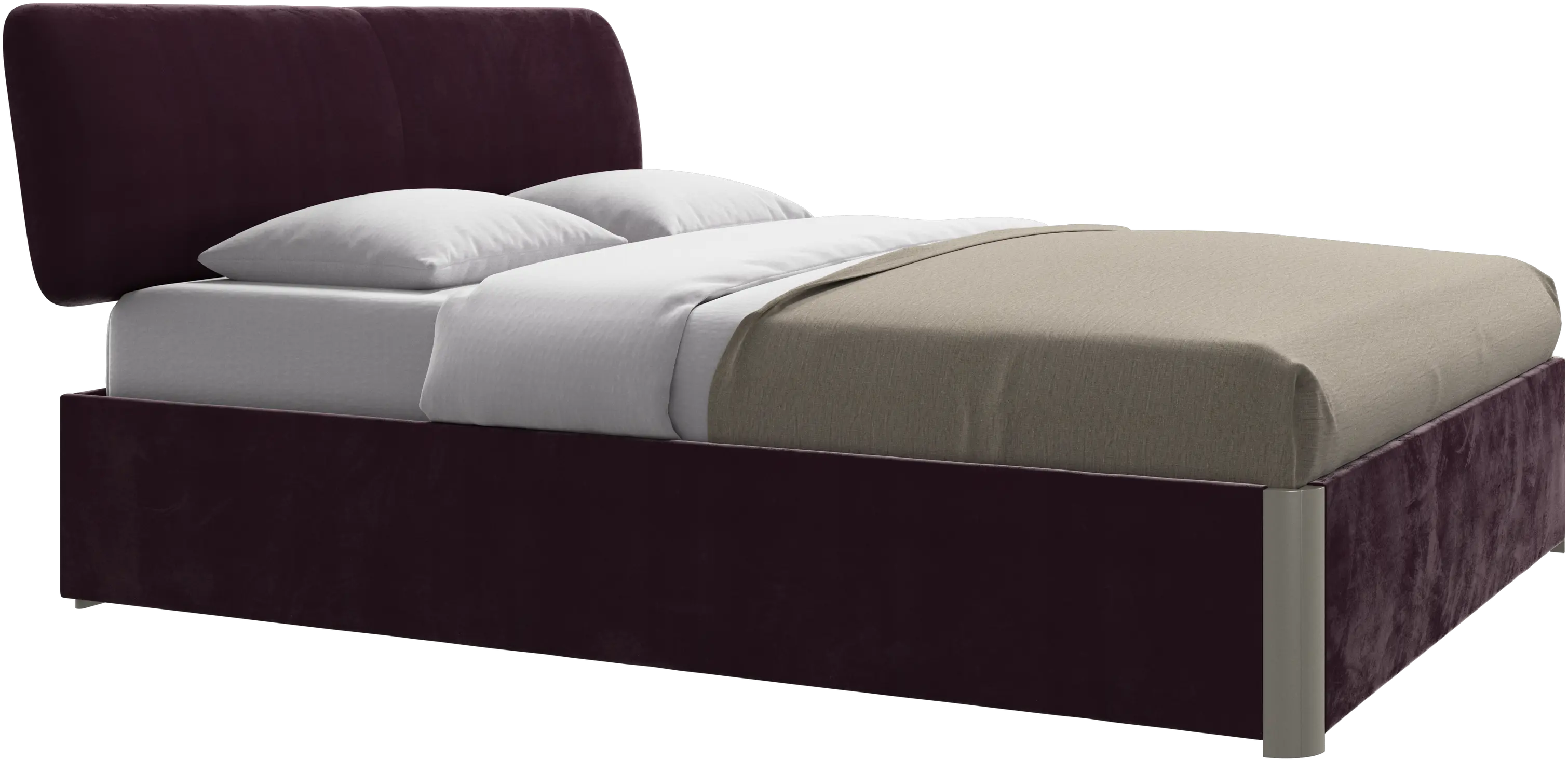 Element bed, bed-mounted headboard, with slats and storage solution, excl. mattress
