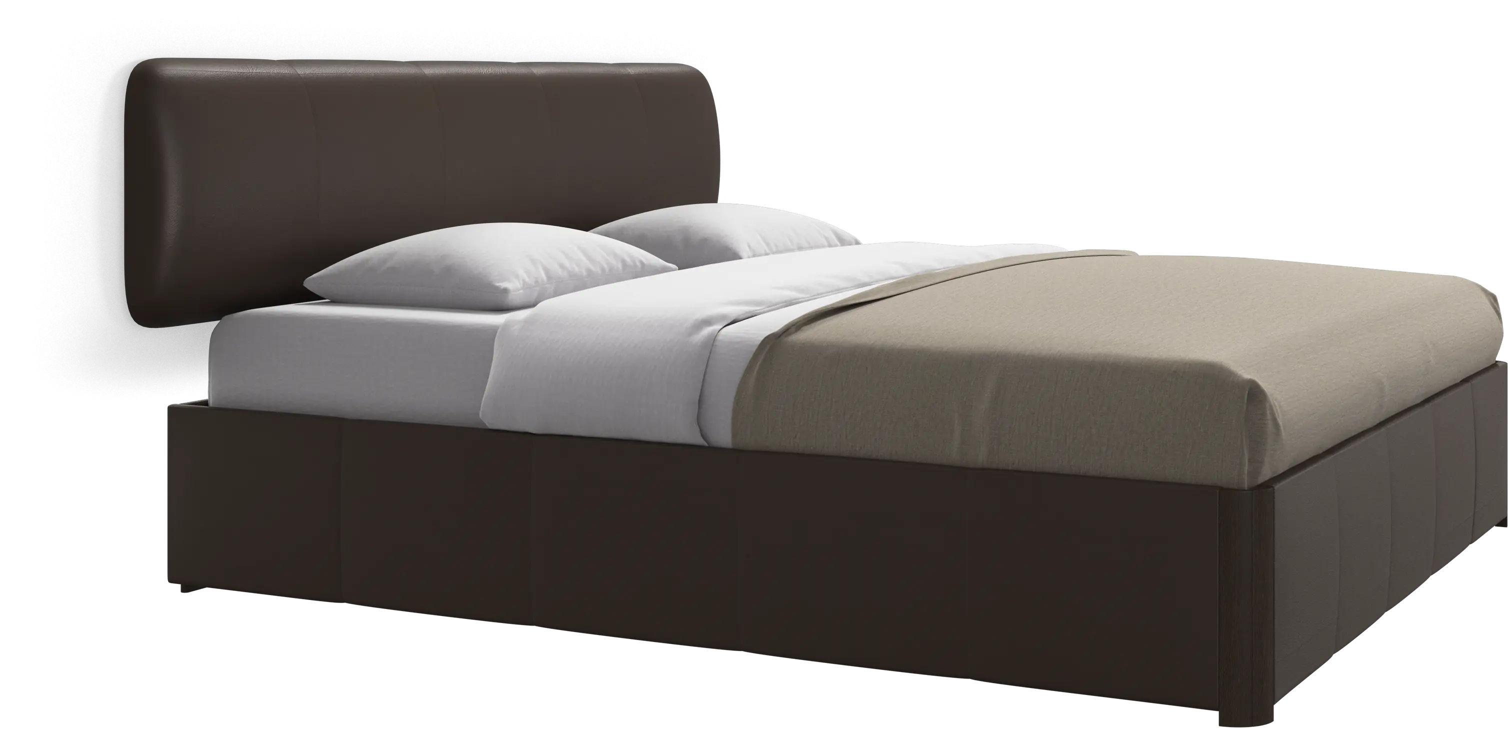 Element bed, wall-mounted headboard, with slats and storage solution, excl. mattress