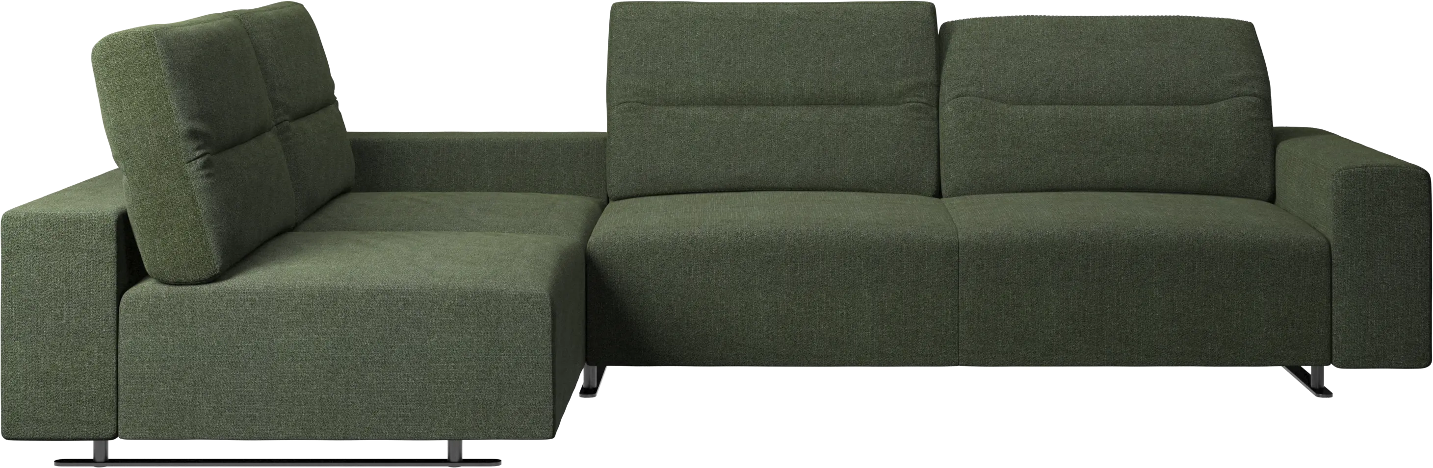 Hampton corner sofa with adjustable back and storage on right side
