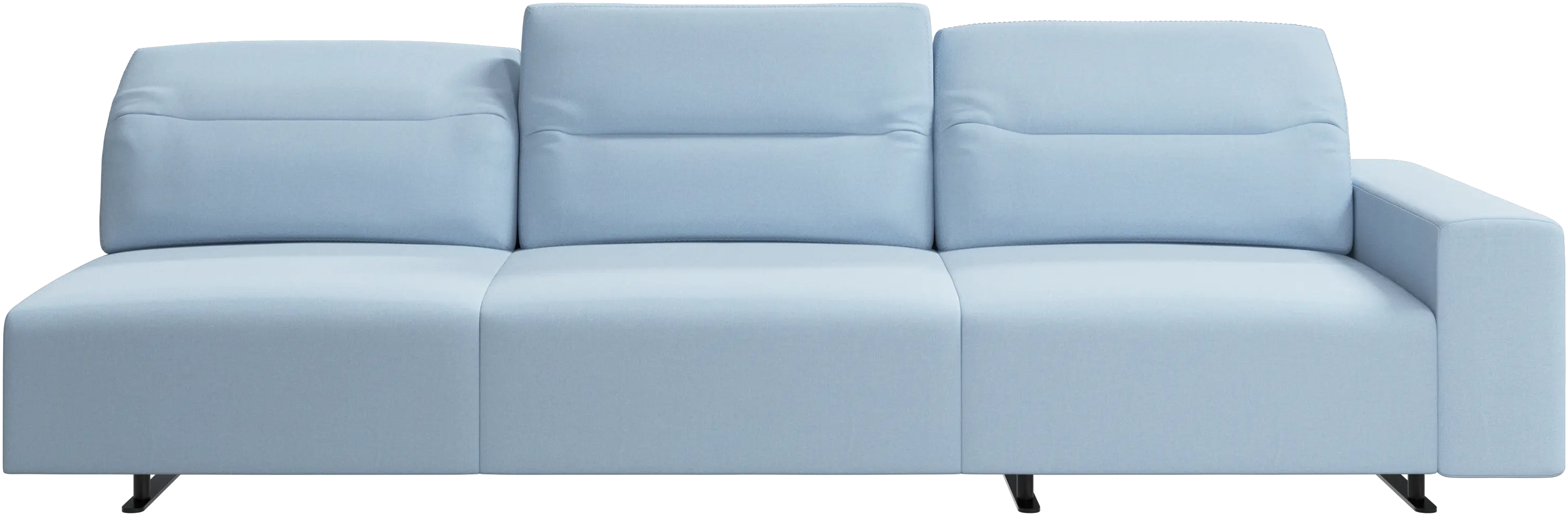 Hampton sofa with adjustable back and storage on the right side
