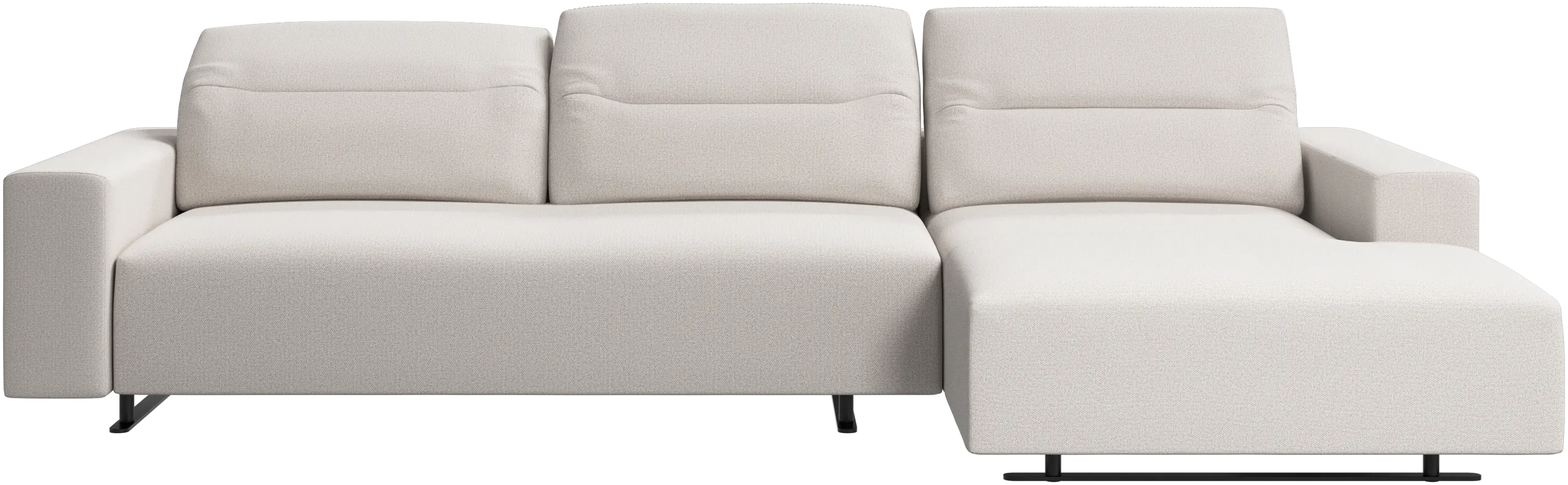 Hampton sofa with adjustable back, resting unit and storage both sides