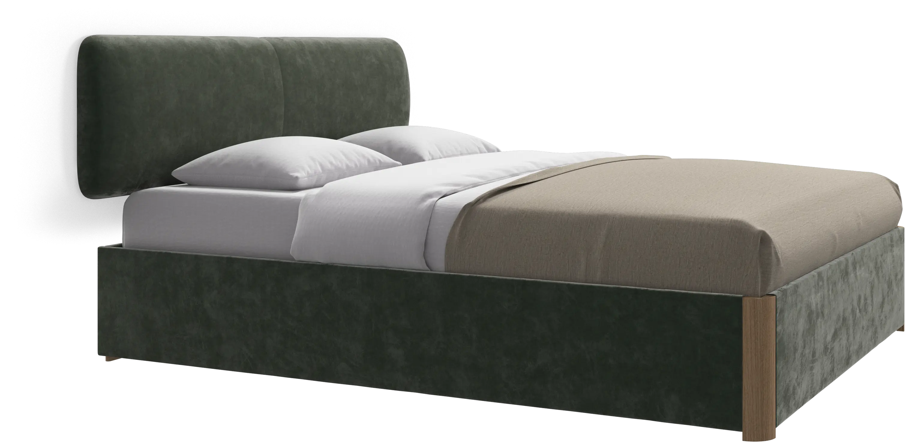 Element bed, wall-mounted headboard, with slats and storage solution, excl. mattress