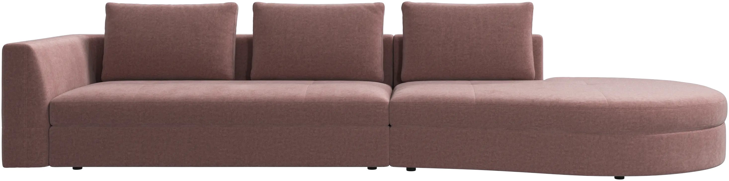 Bergamo sofa with round lounging unit,right