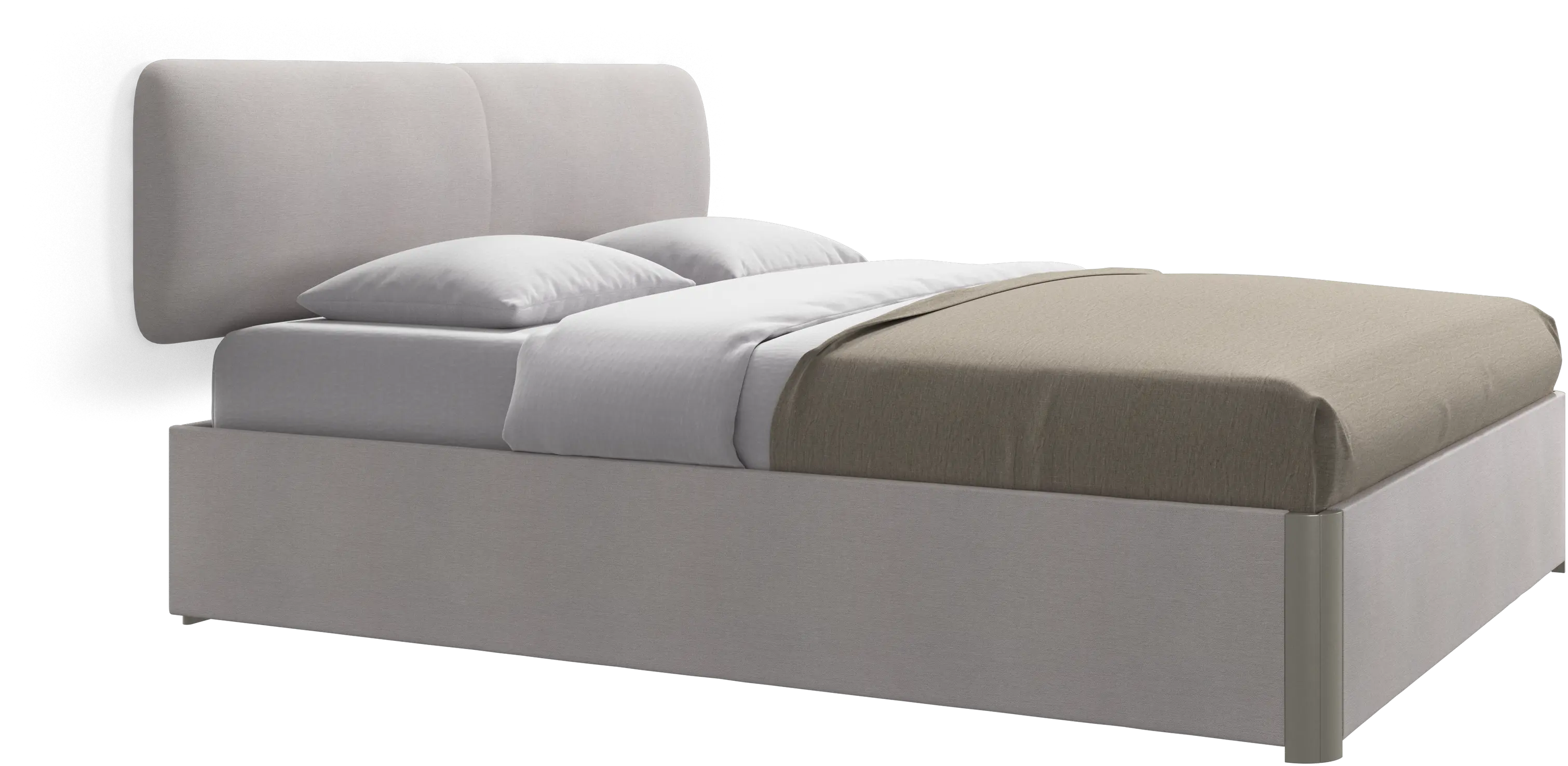 Element lit, tête de lit murale, avec lattes et solution de stockage, excl. matelas