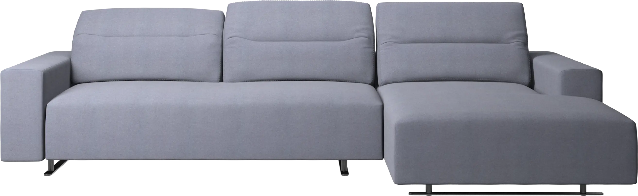 Hampton sofa with adjustable back, resting unit and storage right side