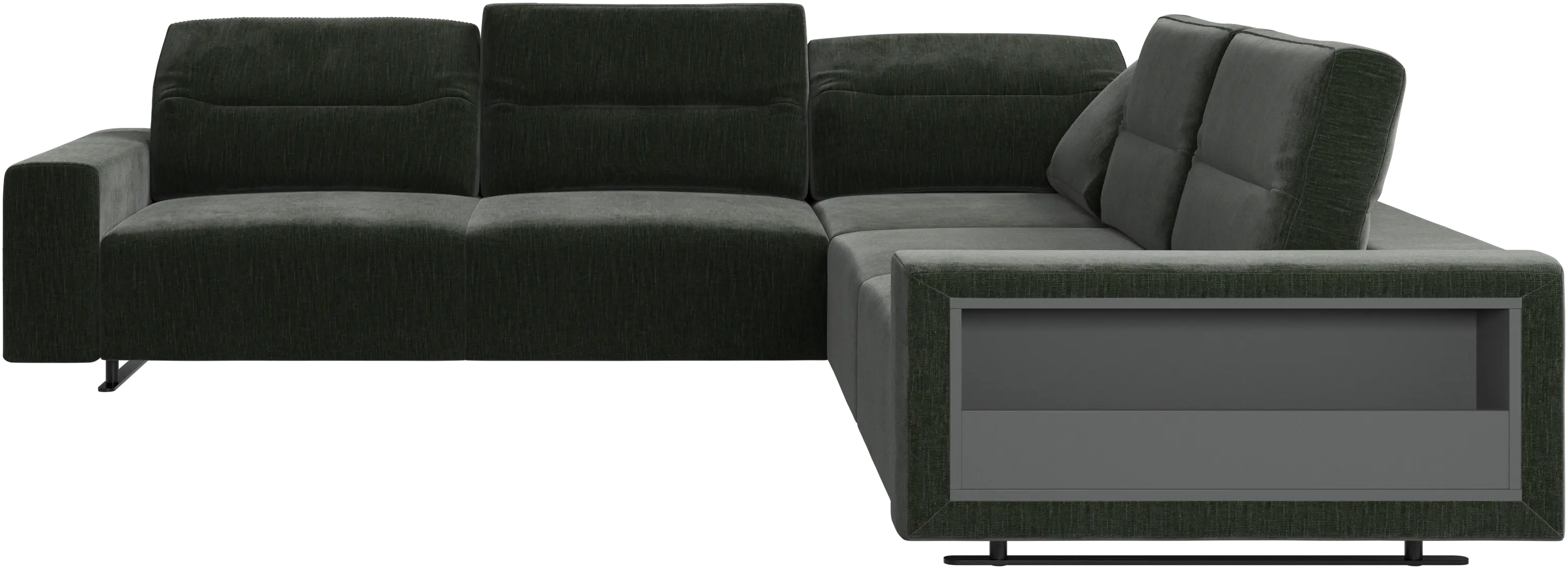 Hampton 转角沙发带自动调节靠背及右边储物