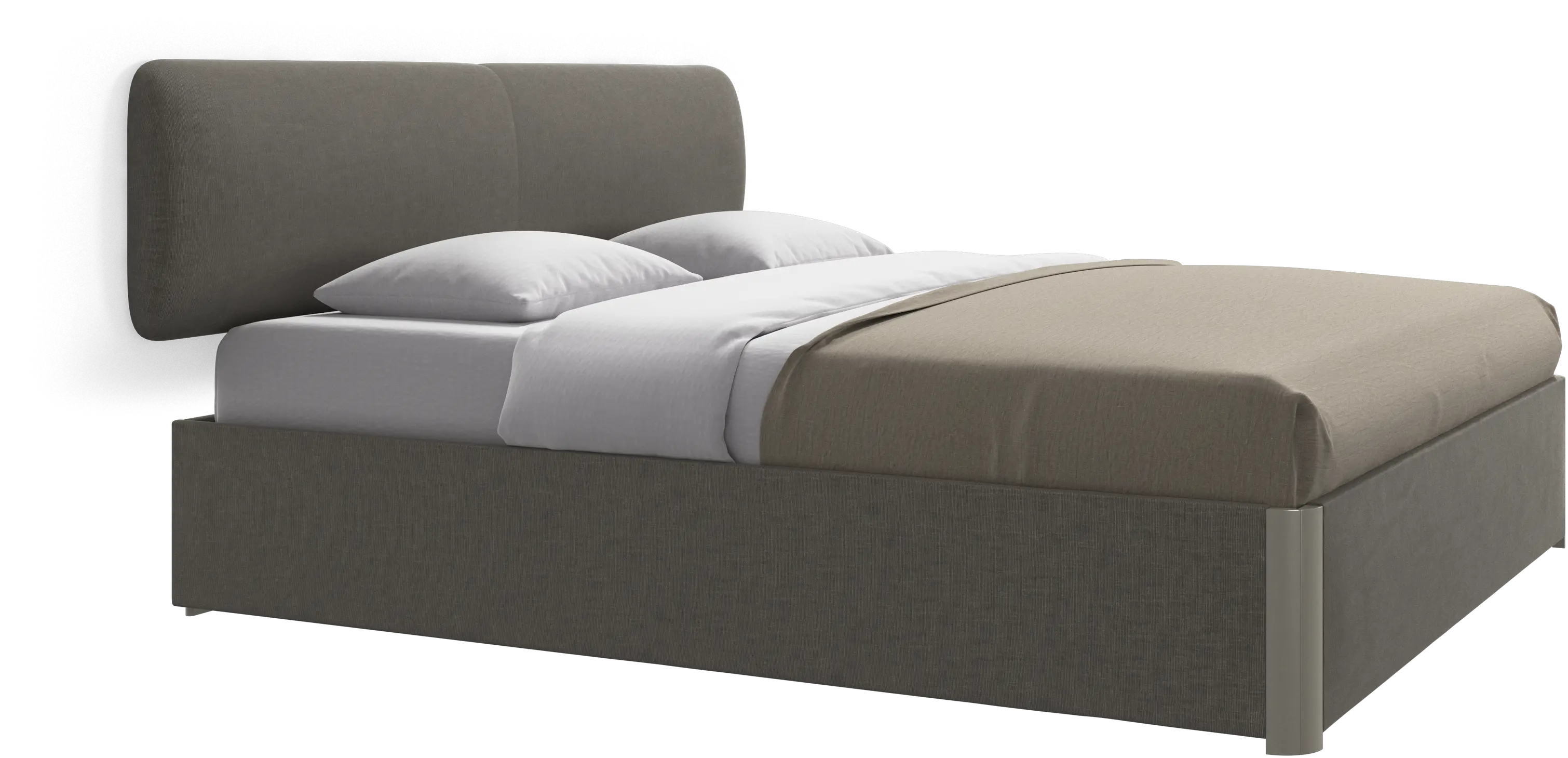 Element lit, tête de lit murale, avec lattes et solution de stockage, excl. matelas