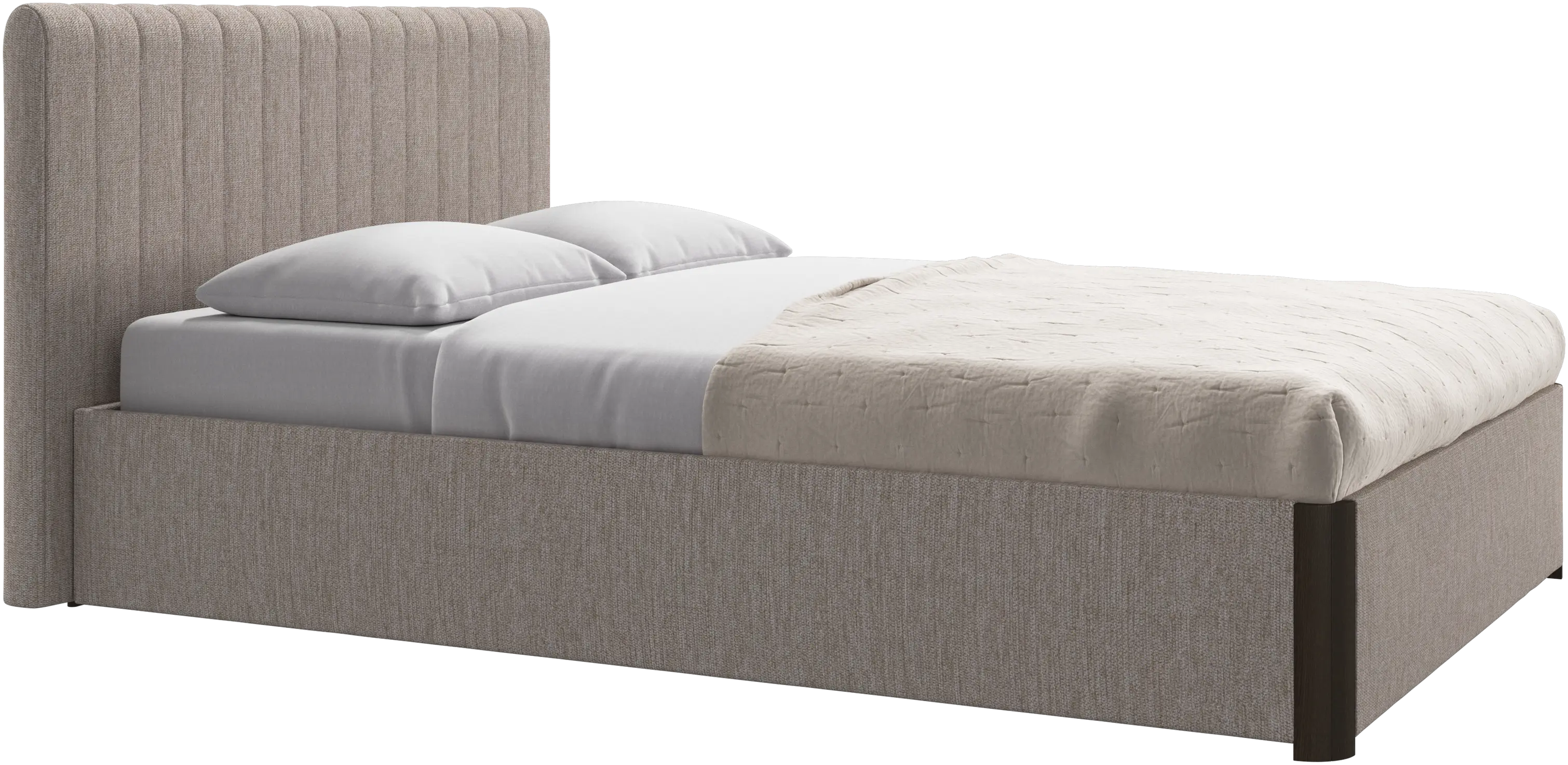 Element bed, bed-mounted headboard, with slats and storage solution, excl. mattress