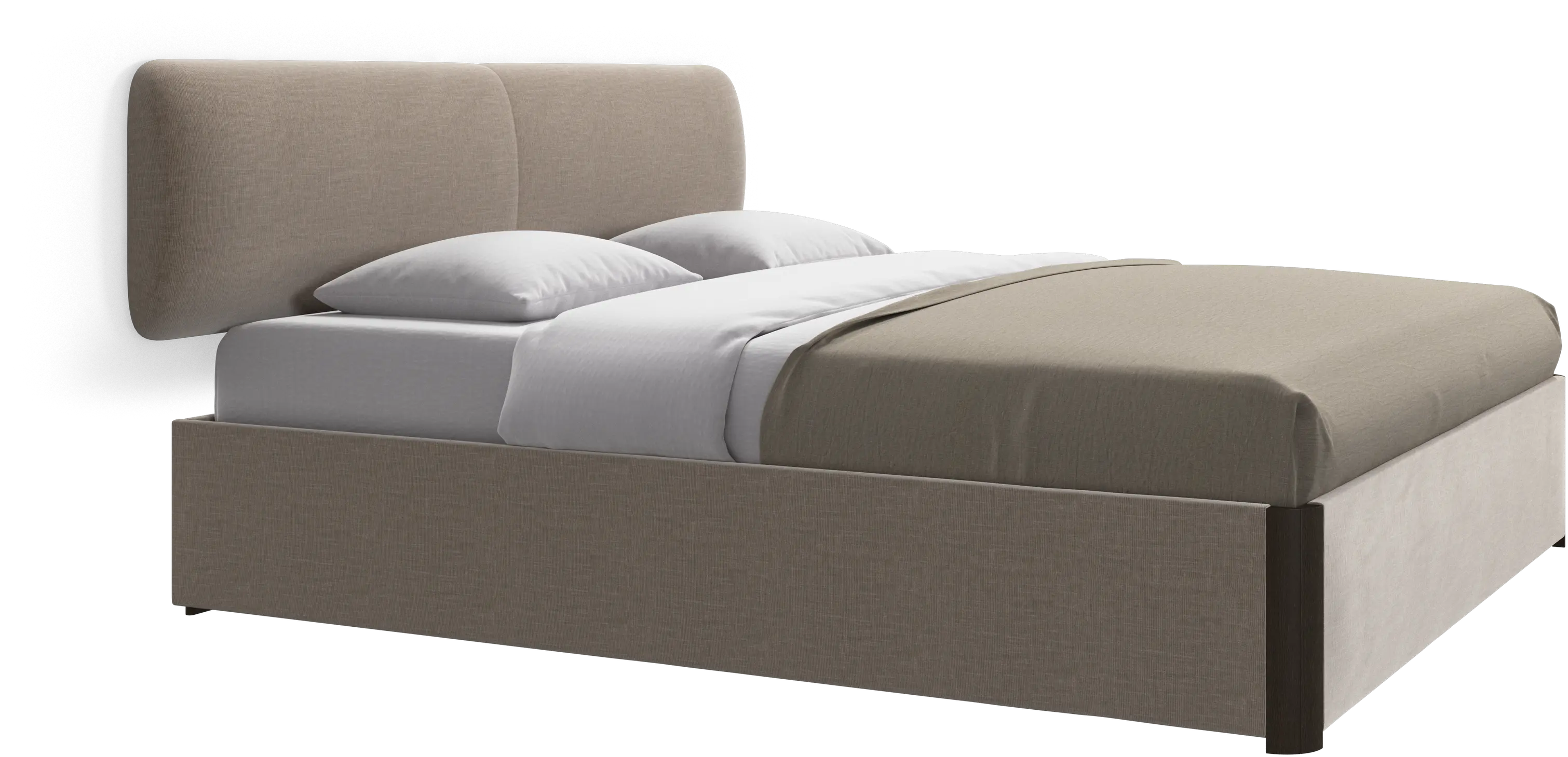 Element bed, wall-mounted headboard, with slats and storage solution, excl. mattress