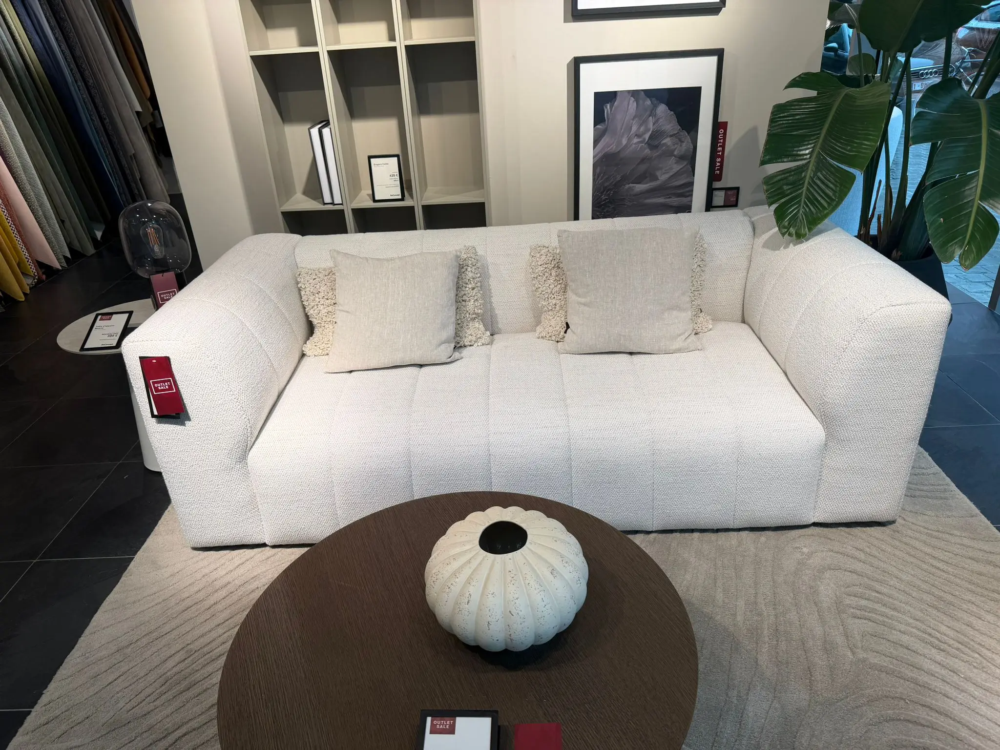 Sofas Bellagio 2,5-zitsbank met Lazio-stof in wit