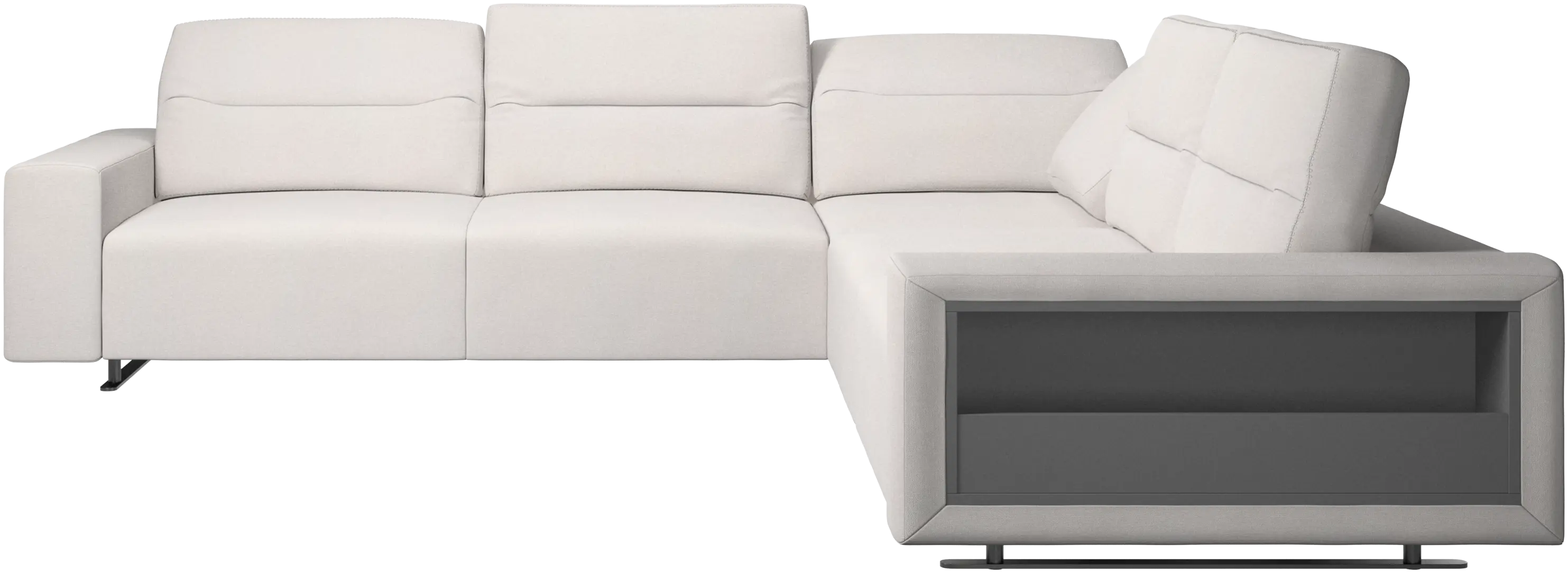 Sofa narożna Hampton z regulowanym oparciem i schowkiem
