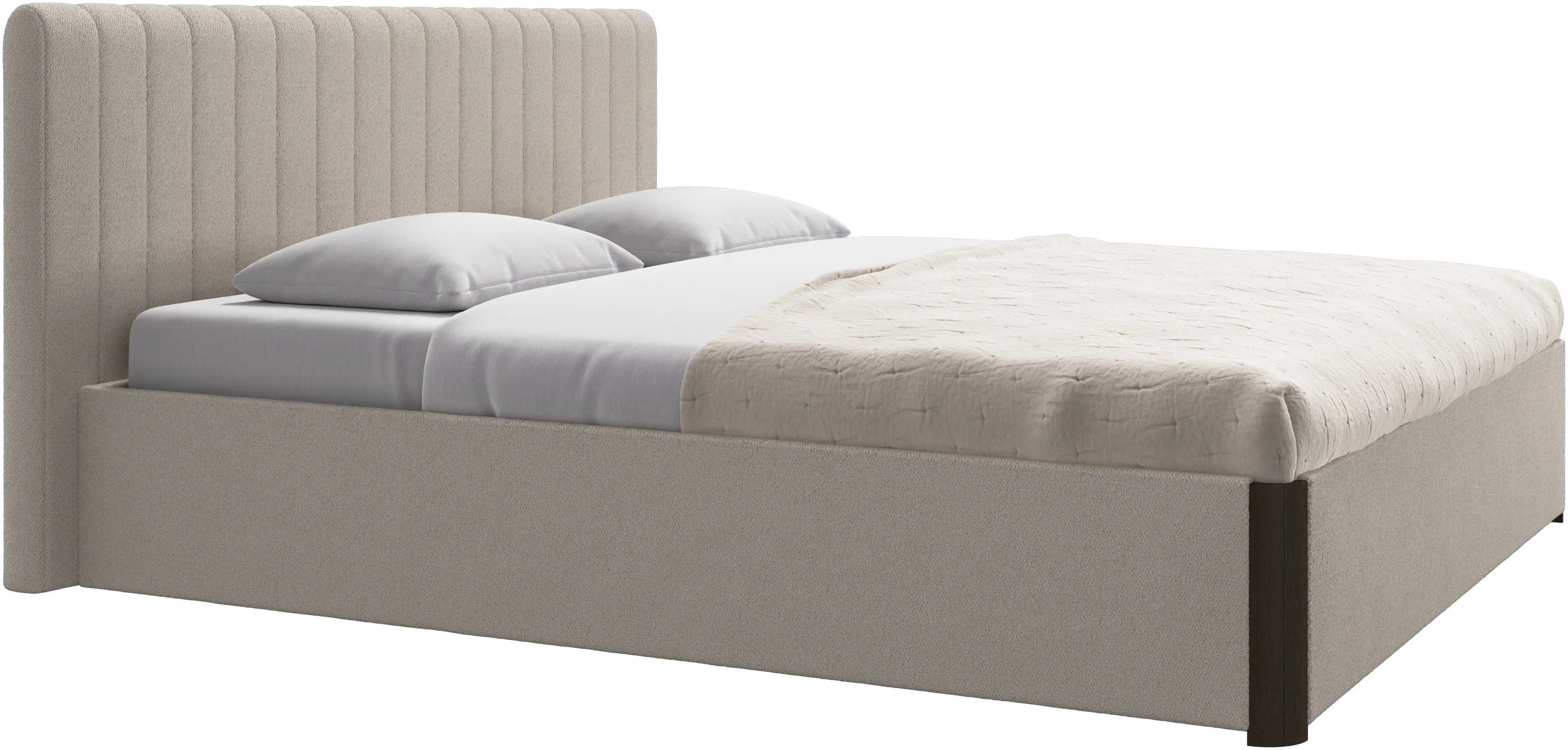 Element bed, bed-mounted headboard, with slats and storage solution, excl. mattress