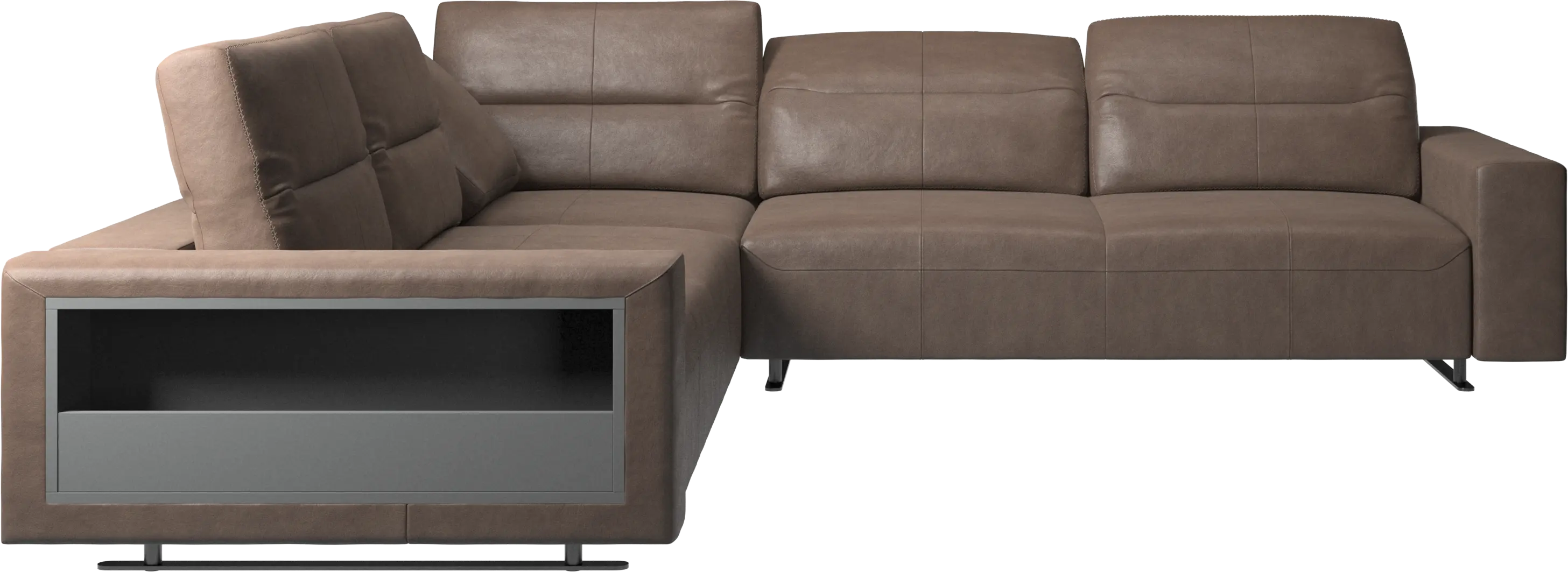 Hampton corner sofa with adjustable back and storage