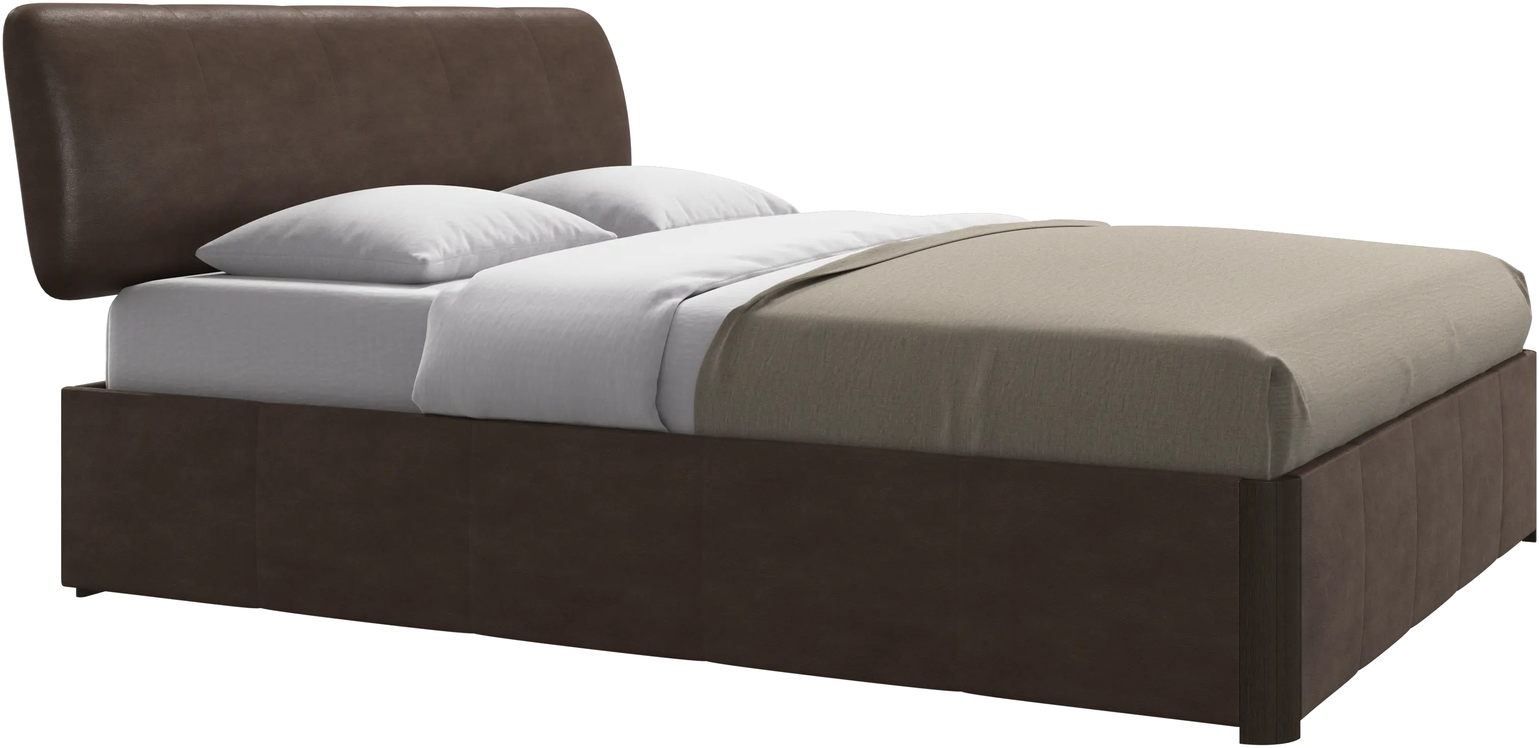 Element säng, sängmonterad huvudgavel, med ribbor och förvaringslösning, exkl. madrass