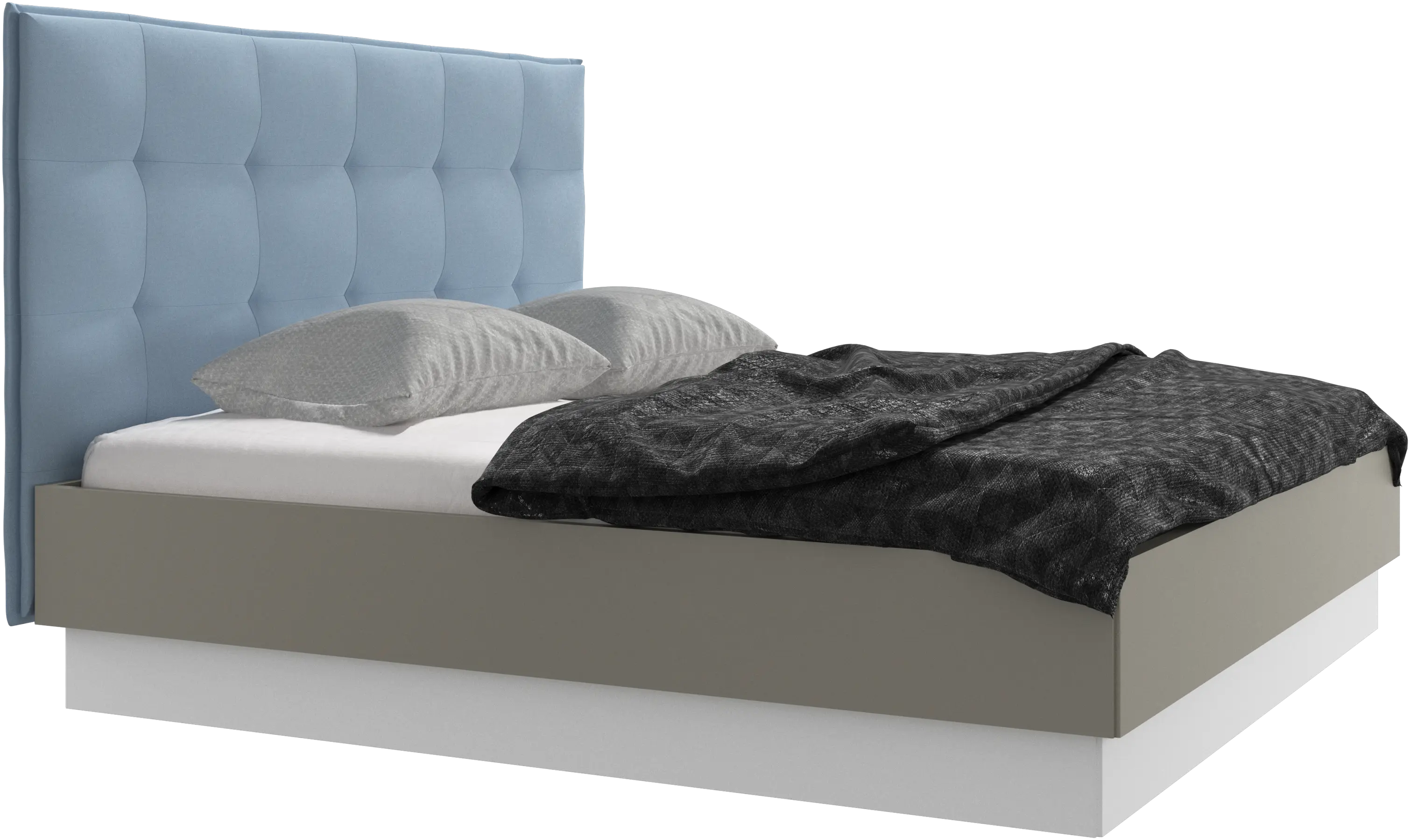 Lugano storage bed with lift-up frame and slats, excl. mattress