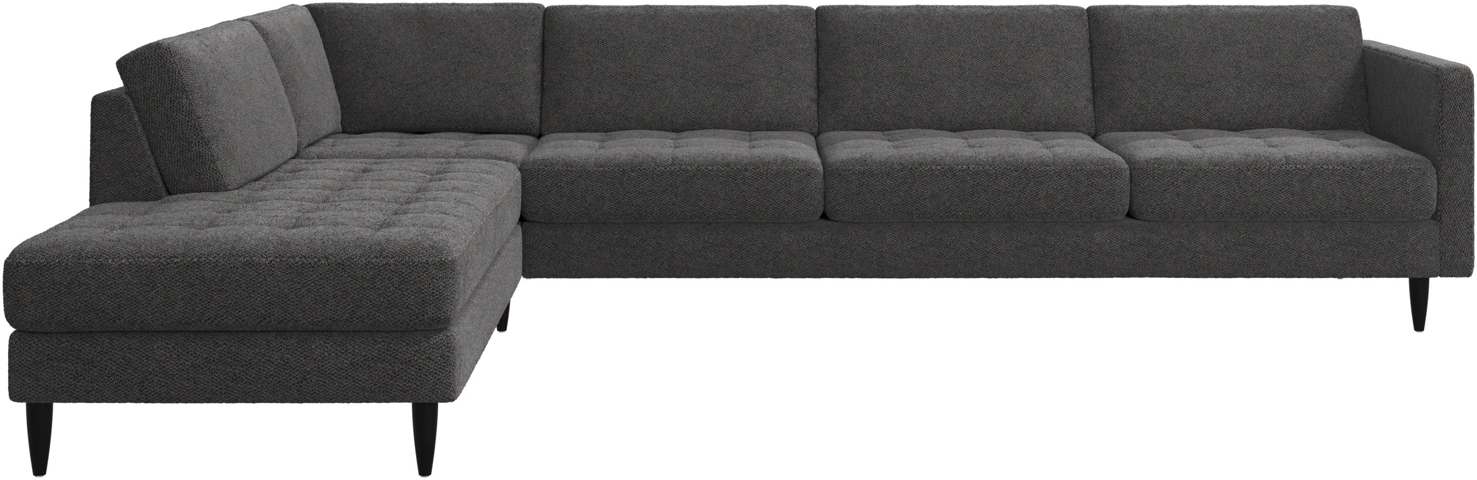 Osaka corner sofa with lounging unit, tufted seat