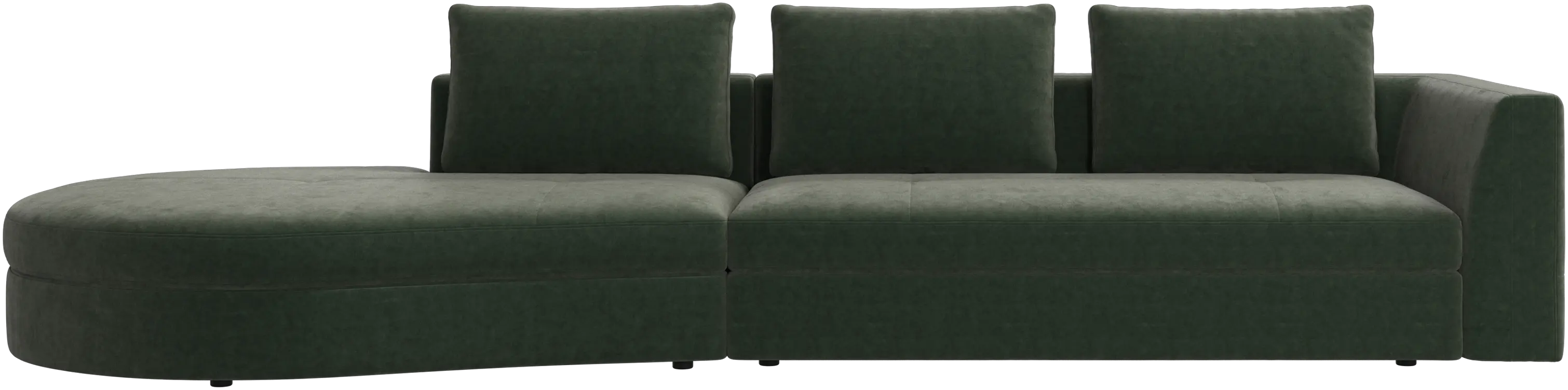 Bergamo sofa with round lounging unit, left