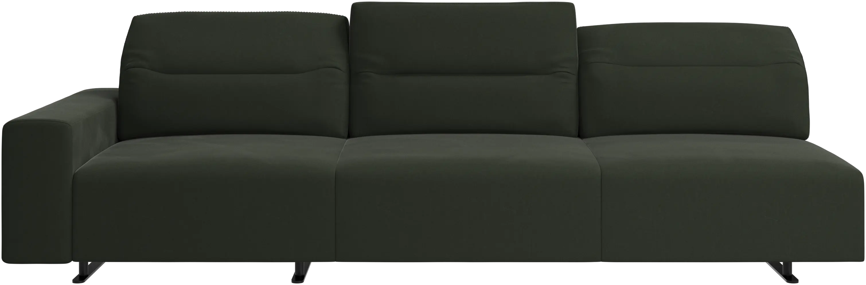 Hampton sofa with adjustable back and storage on the left side