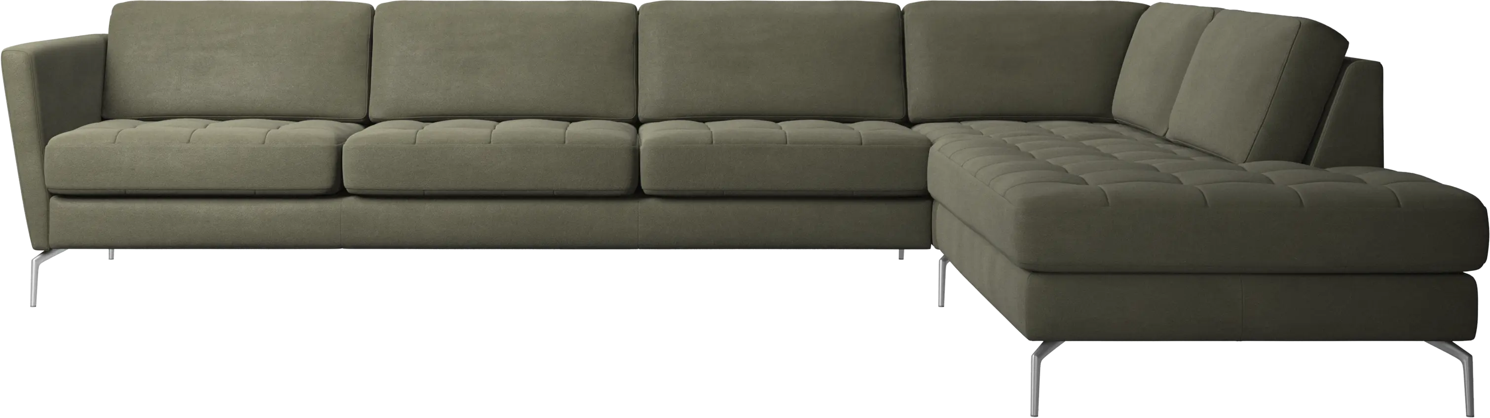 Osaka corner sofa with lounging unit, tufted seat