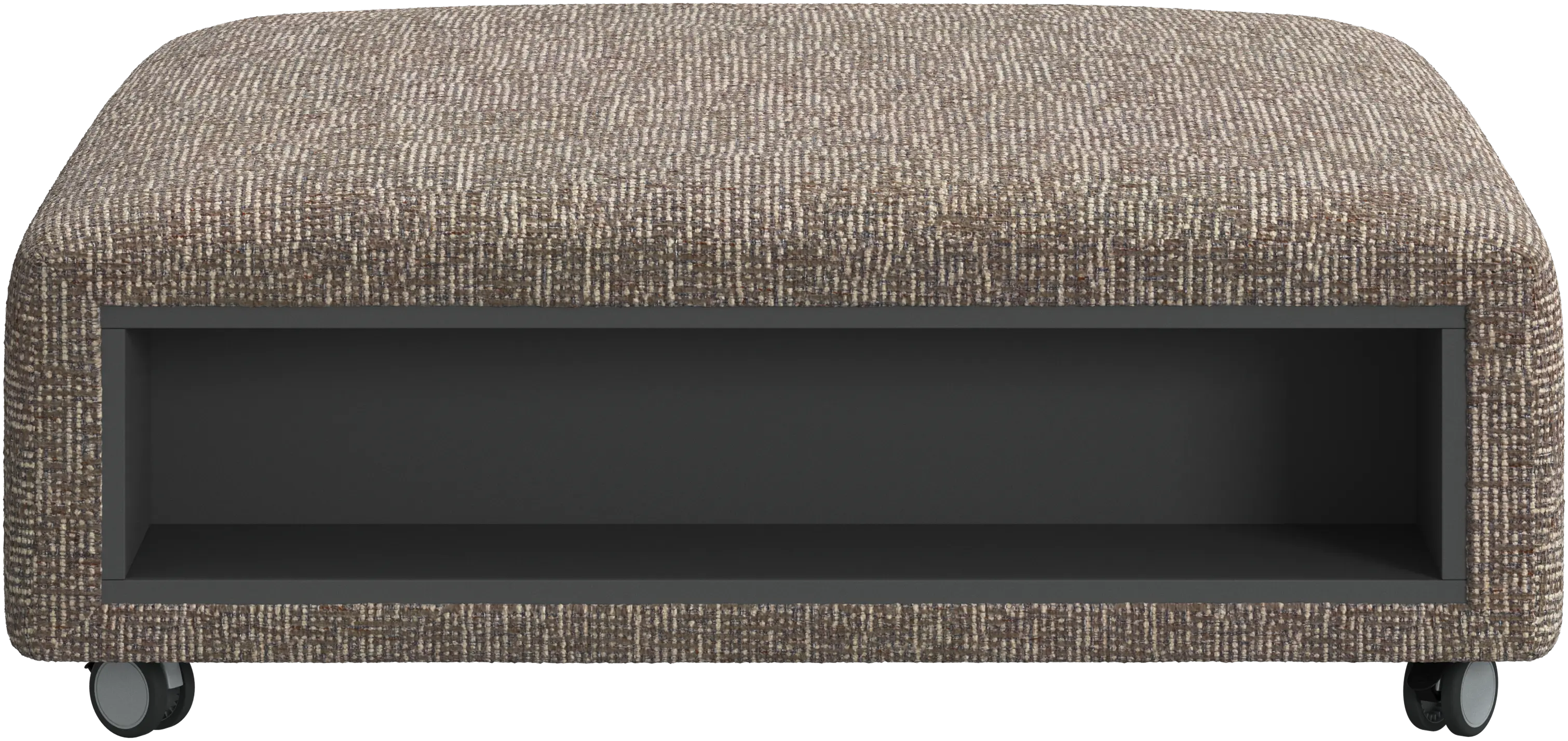 Hampton footstool on wheels with storage left and right sides