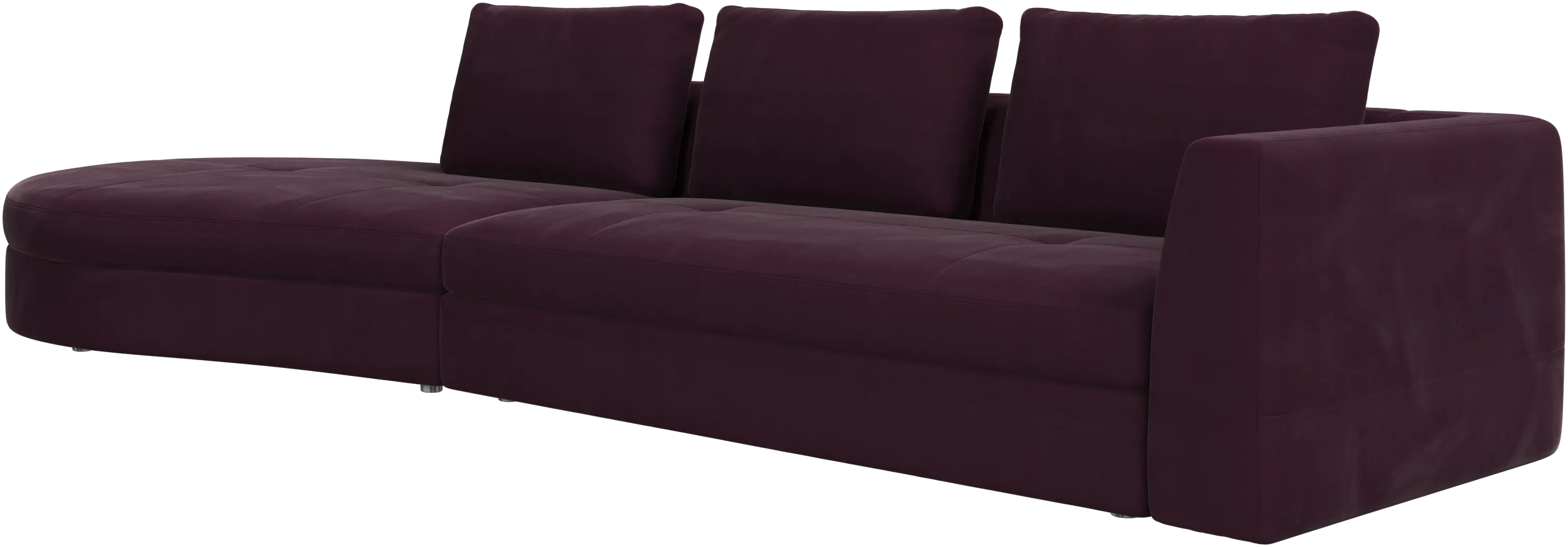 Bergamo sofa with round lounging unit, left