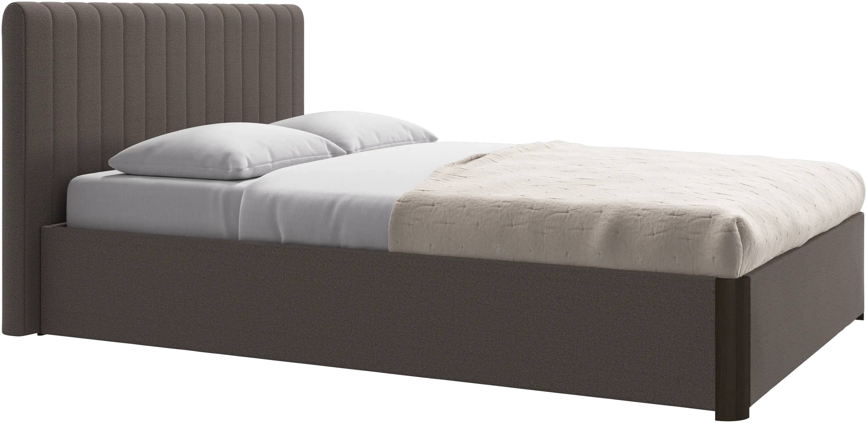Element bed, bed-mounted headboard, with slats and storage solution, excl. mattress