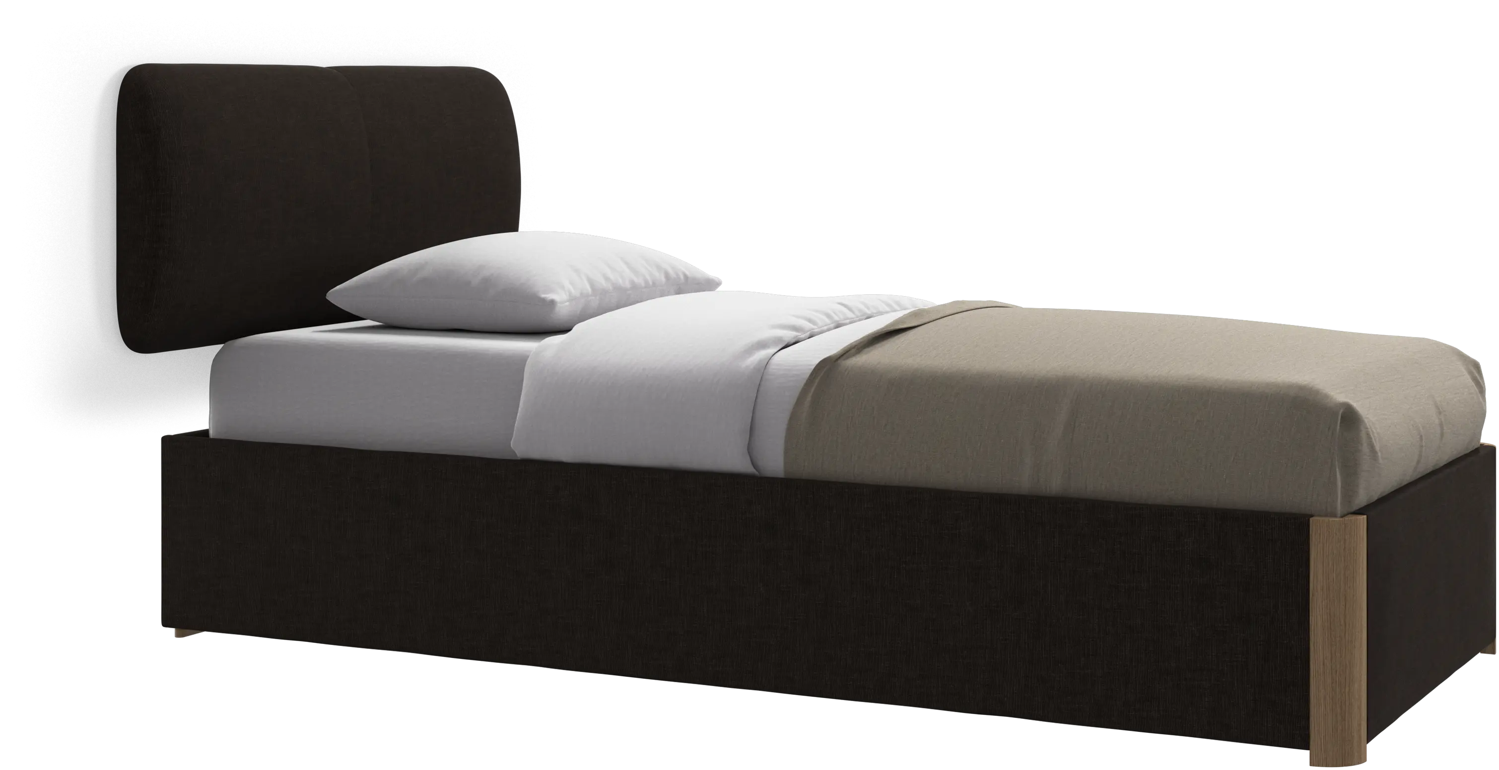 Element cama, cabecero montado en la pared, con láminas y solución de almacenamiento, excl. colchón