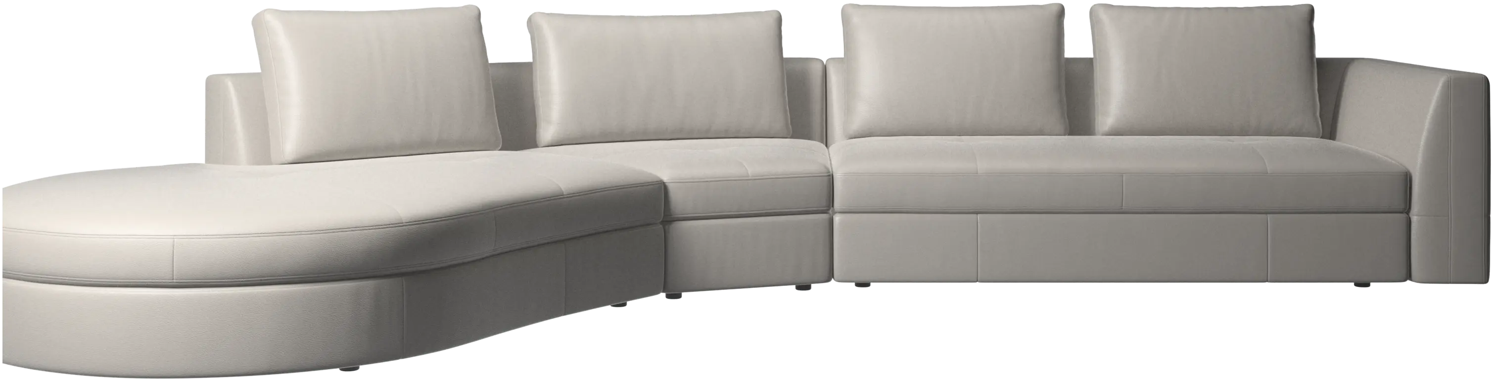 Bergamo sofa with round lounging unit, left