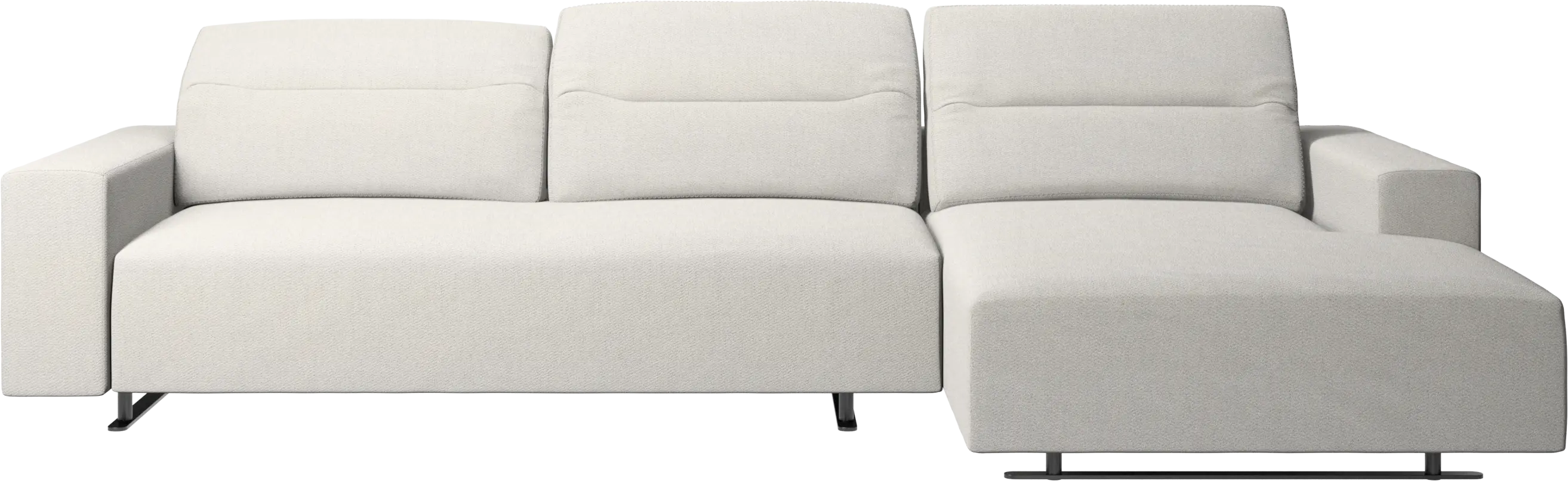 Hampton sofa with adjustable back, resting unit and storage right side