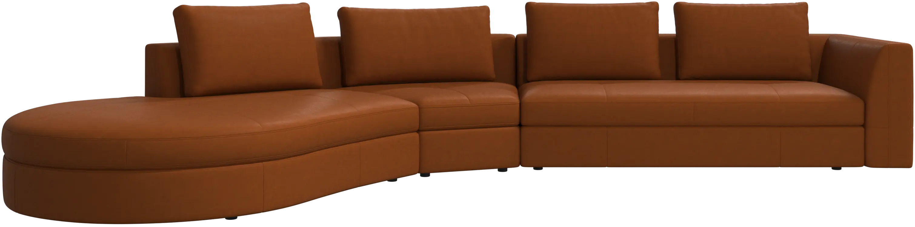 Bergamo sofa with round lounging unit, left
