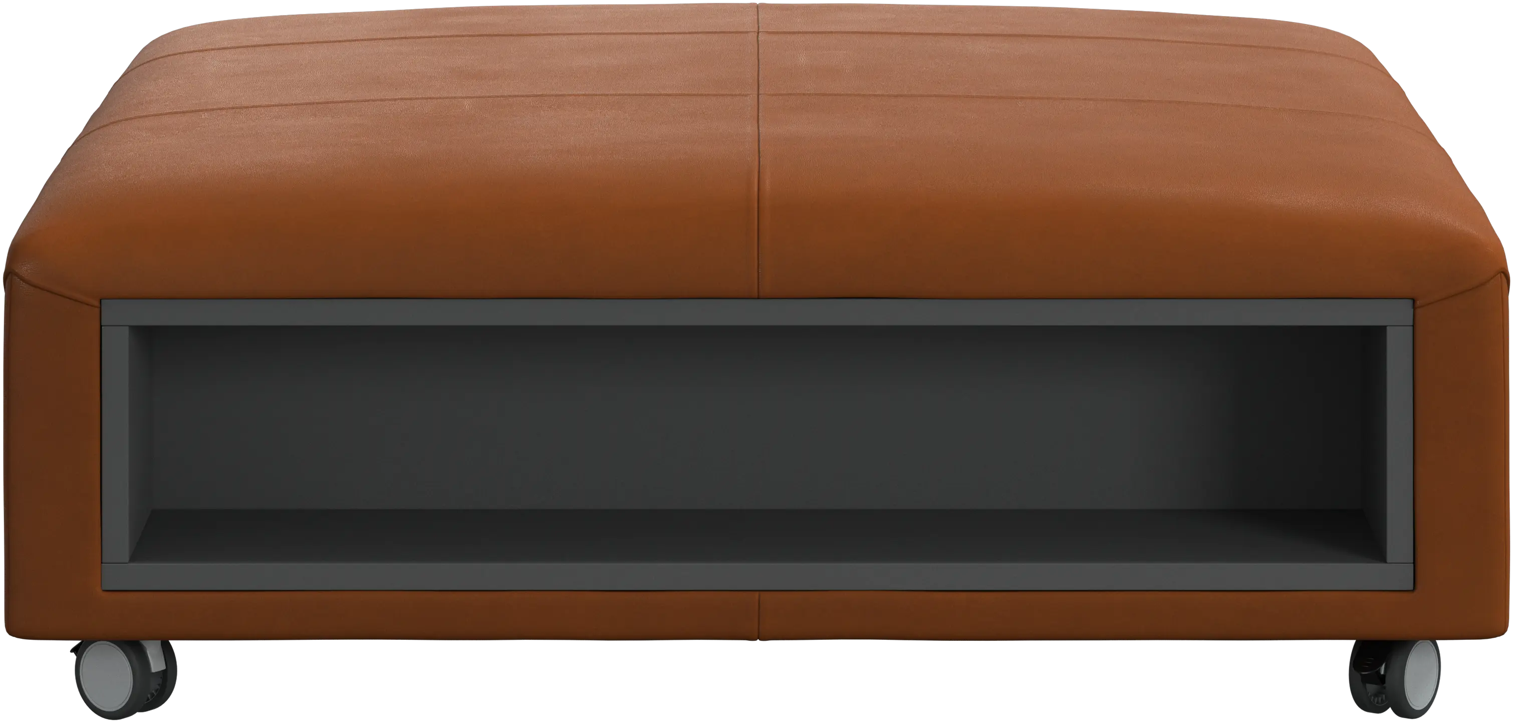 Pouf Hampton sur roulettes avec espaces de rangement