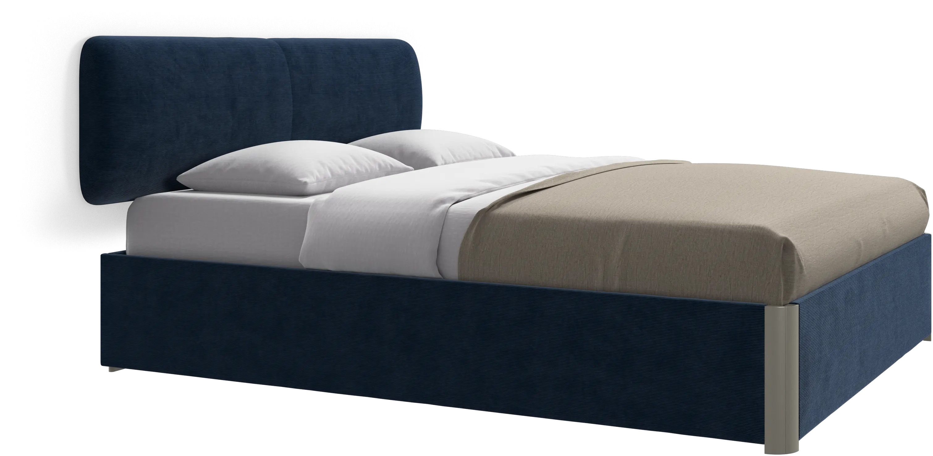 Element lit, tête de lit murale, avec lattes et solution de stockage, excl. matelas