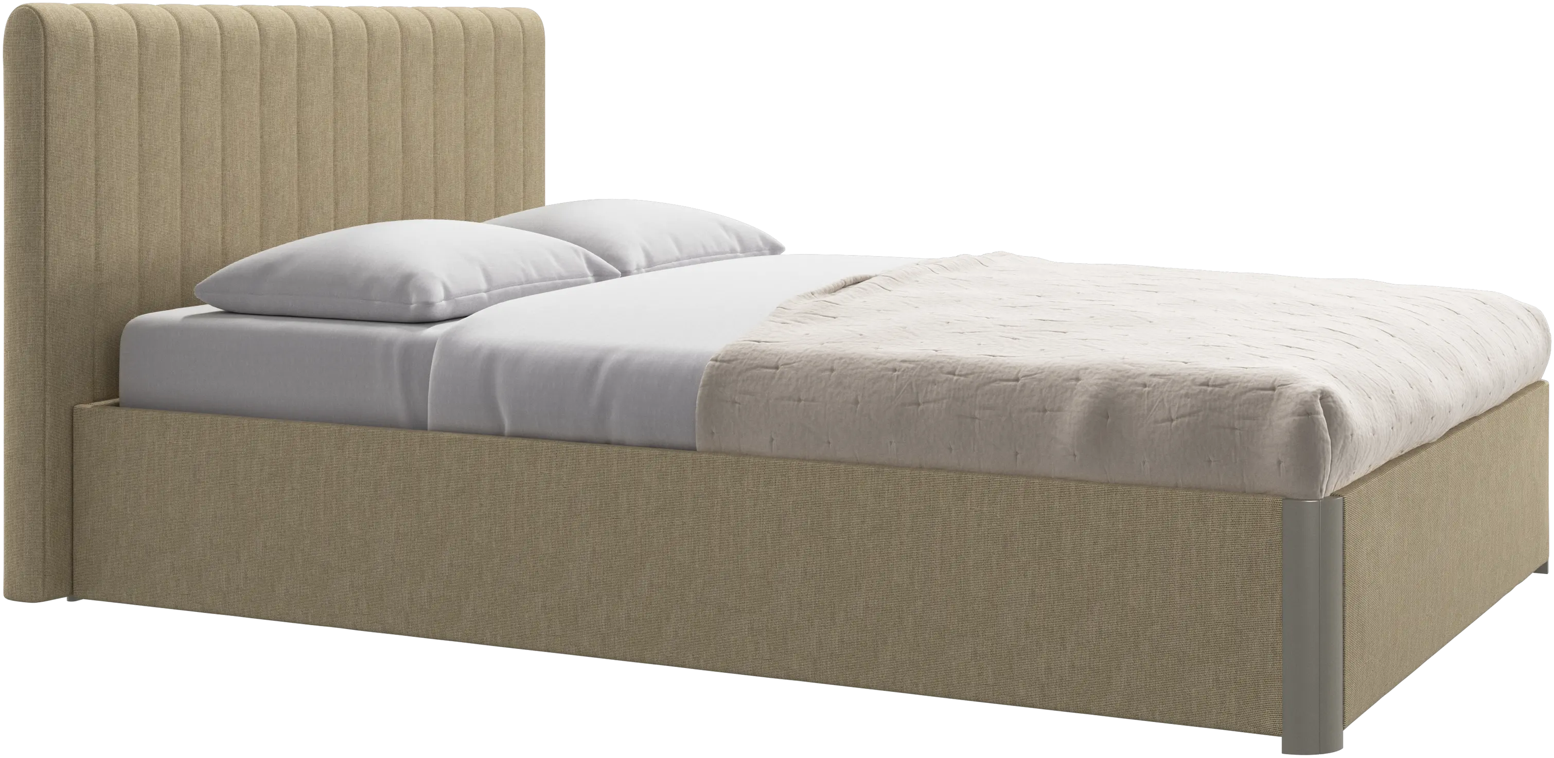 Element bed, bed-mounted headboard, with slats and storage solution, excl. mattress