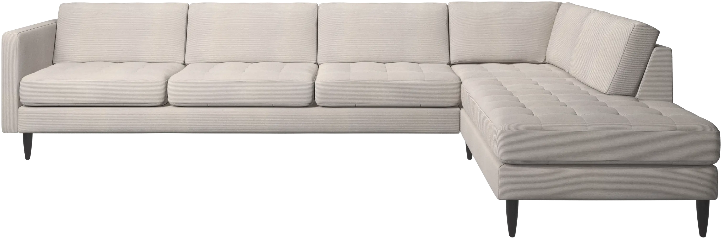 Osaka corner sofa with lounging unit, tufted seat