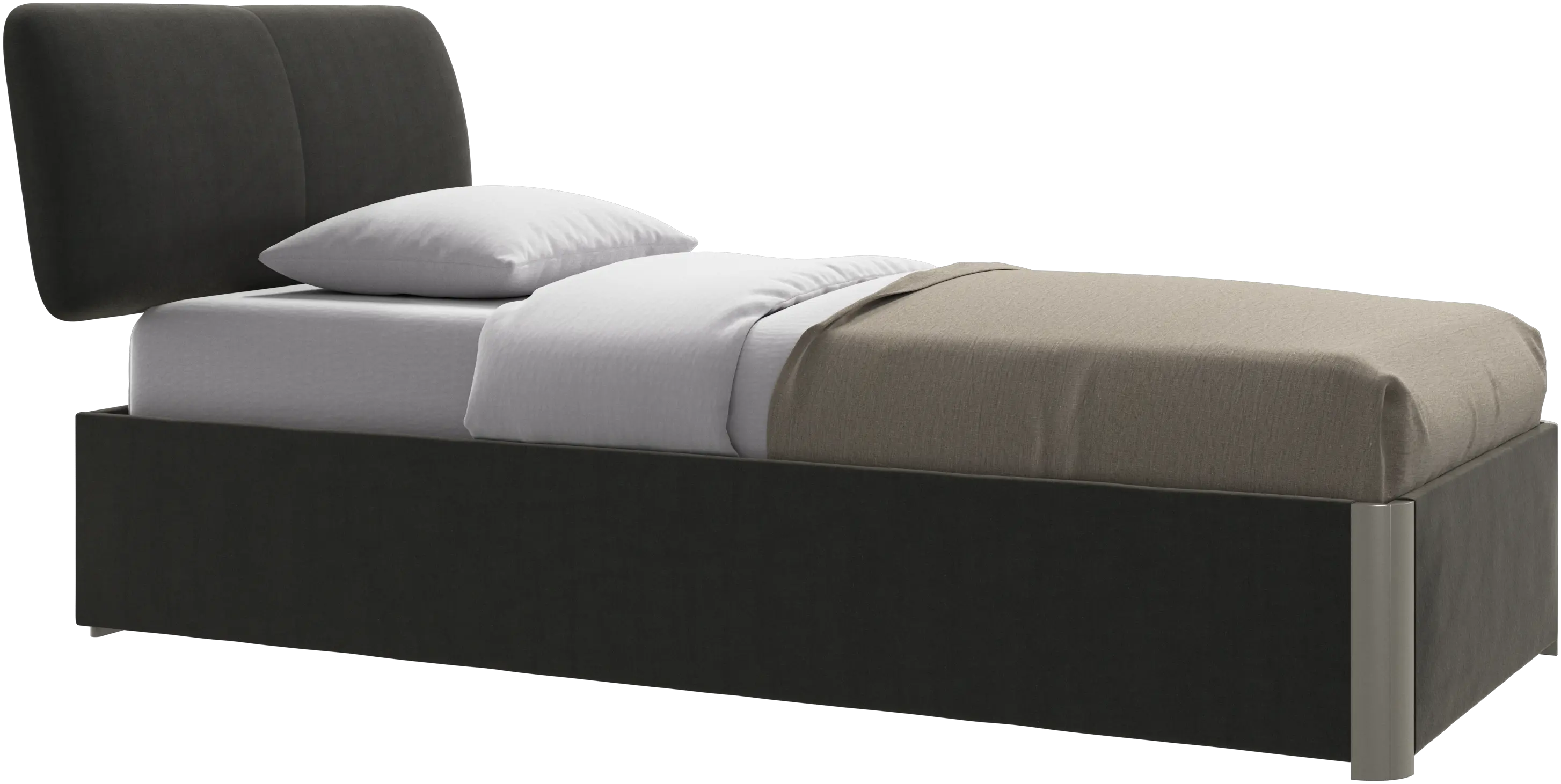 Element bed, bed-mounted headboard, with slats and storage solution, excl. mattress