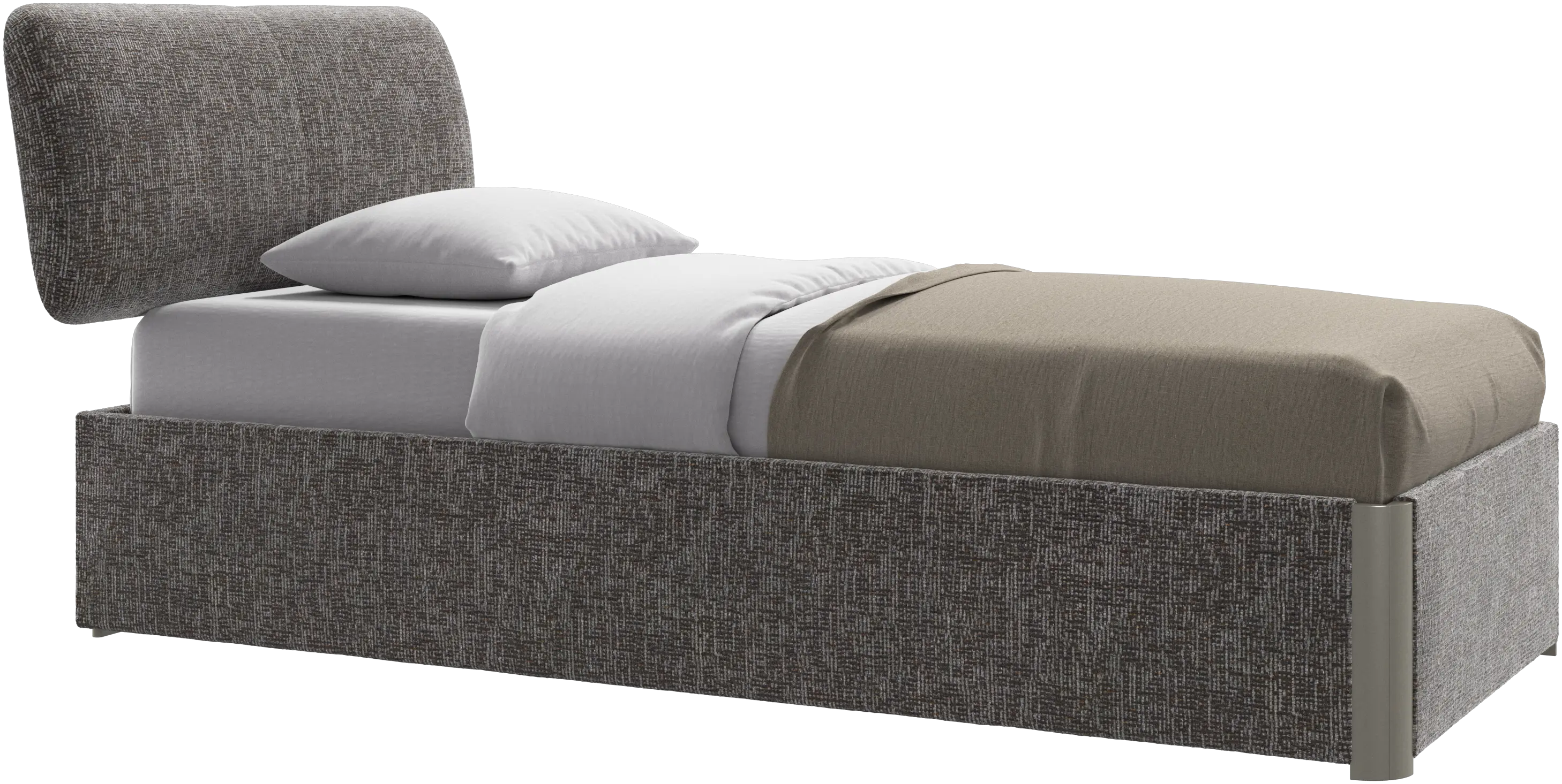 Element bed, bed-mounted headboard, with slats and storage solution, excl. mattress