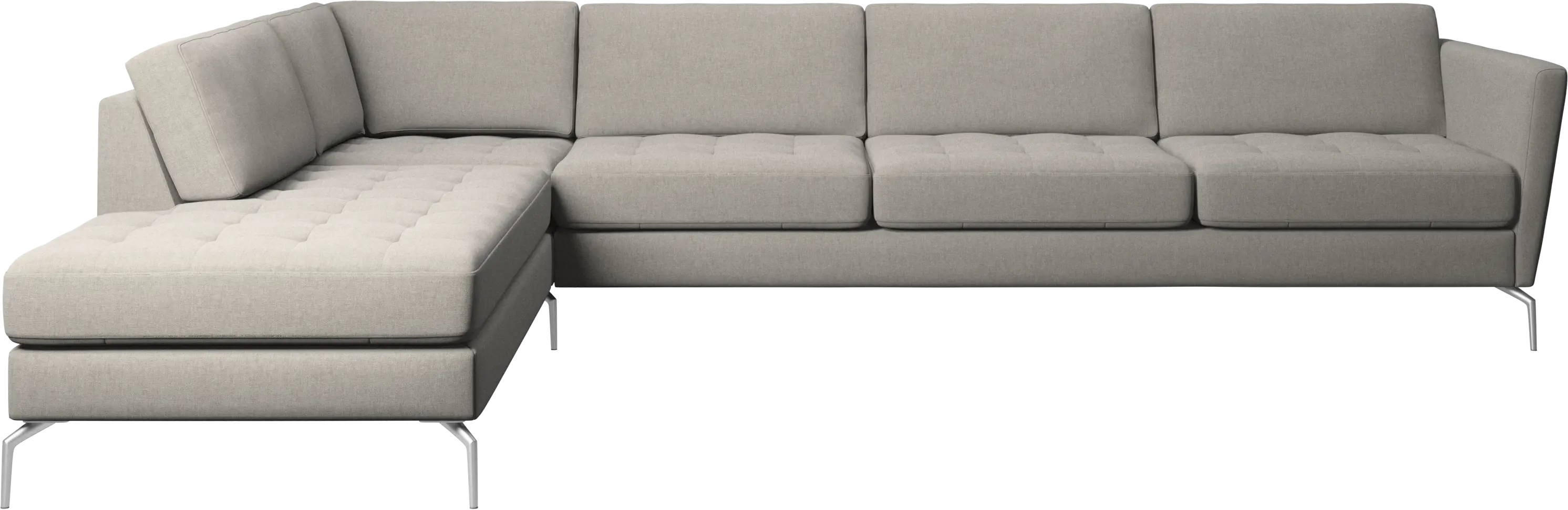 Osaka corner sofa with lounging unit, tufted seat